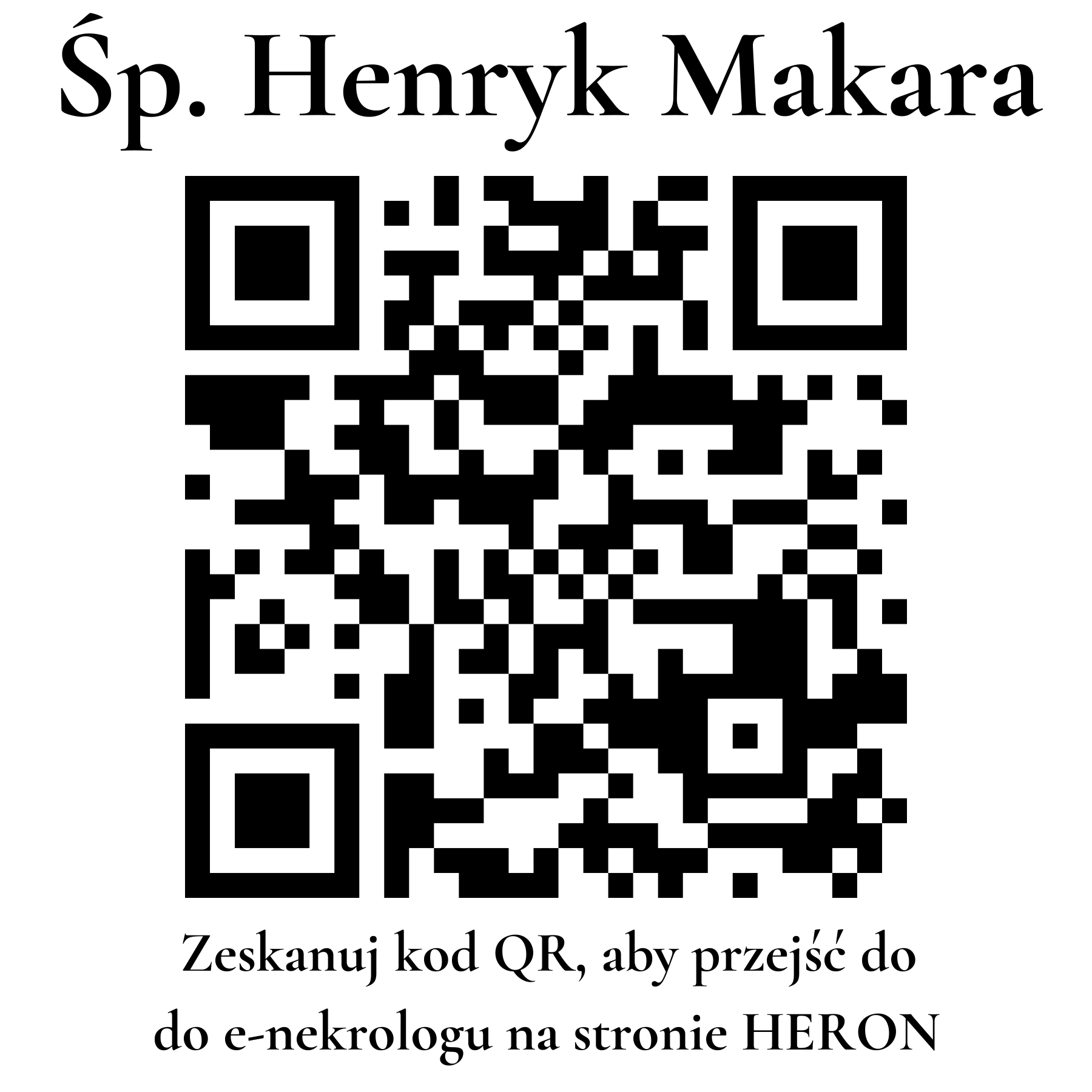 Kod QR do nekrologu Henryk Makara Kod QR do nekrologu Henryk Makara