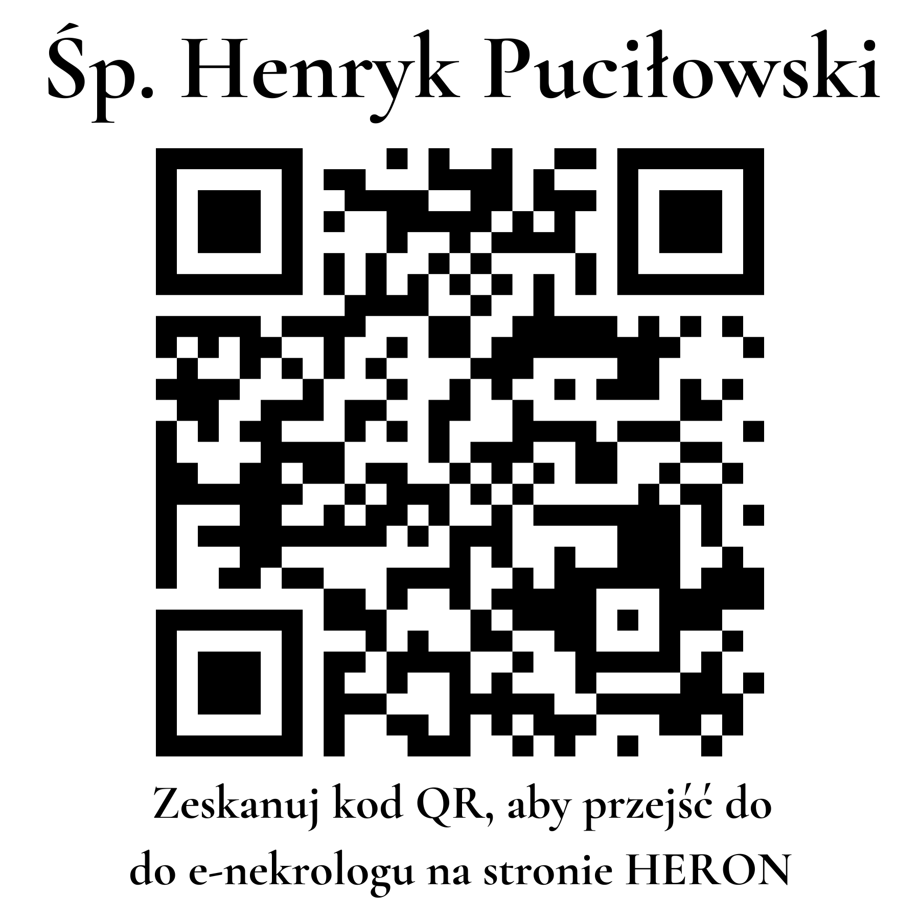 Kod QR do nekrologu Henryk Puciłowski Kod QR do nekrologu Henryk Puciłowski