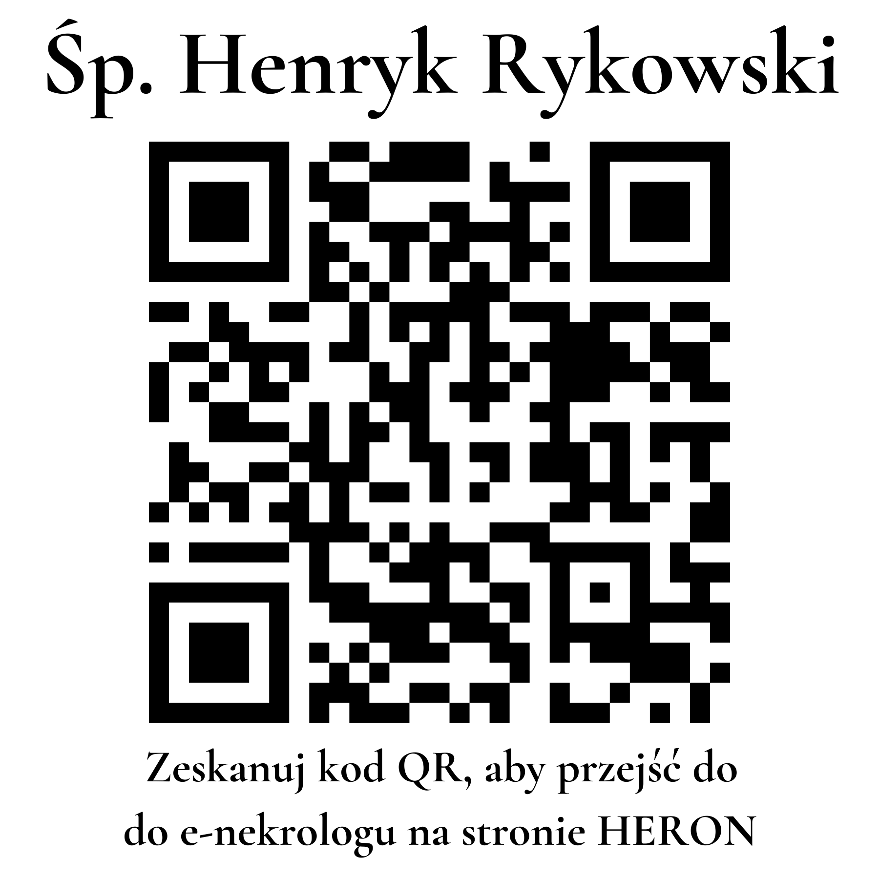 Kod QR do nekrologu Henryk Rykowski Kod QR do nekrologu Henryk Rykowski