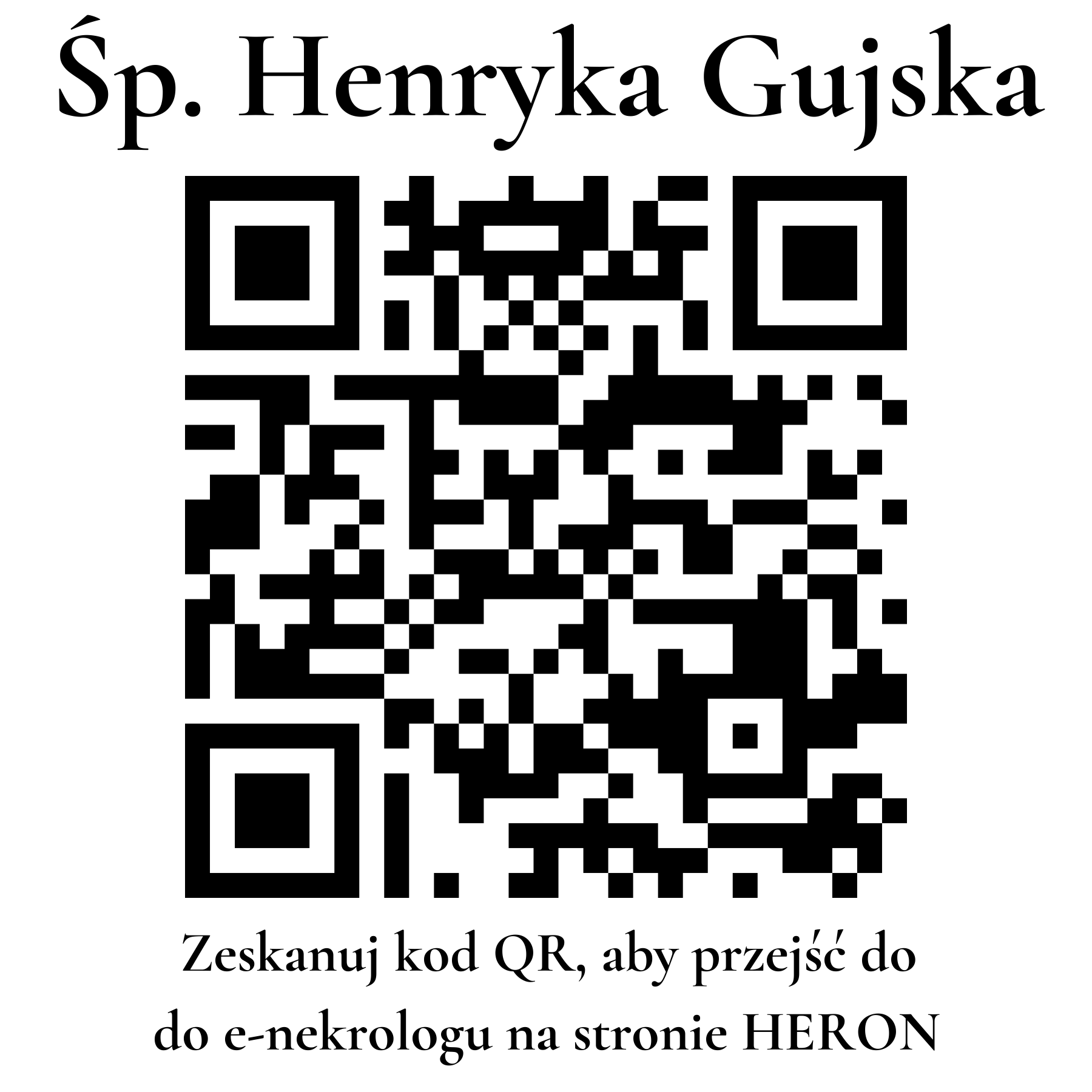 Kod QR do nekrologu Henryka Gujska Kod QR do nekrologu Henryka Gujska