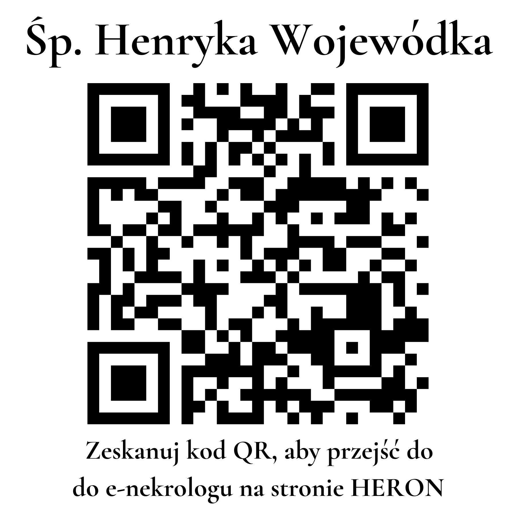 Kod QR do nekrologu Henryka Wojewódka