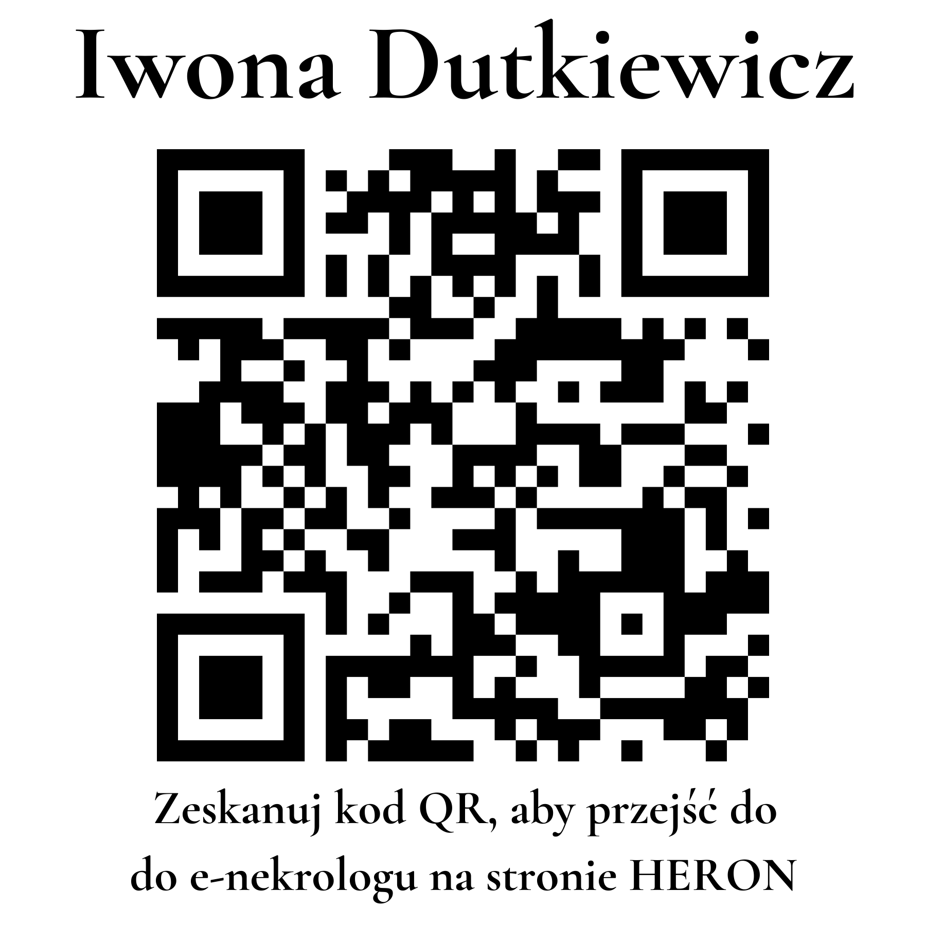 Kod QR do nekrologu Iwona Dutkiewicz