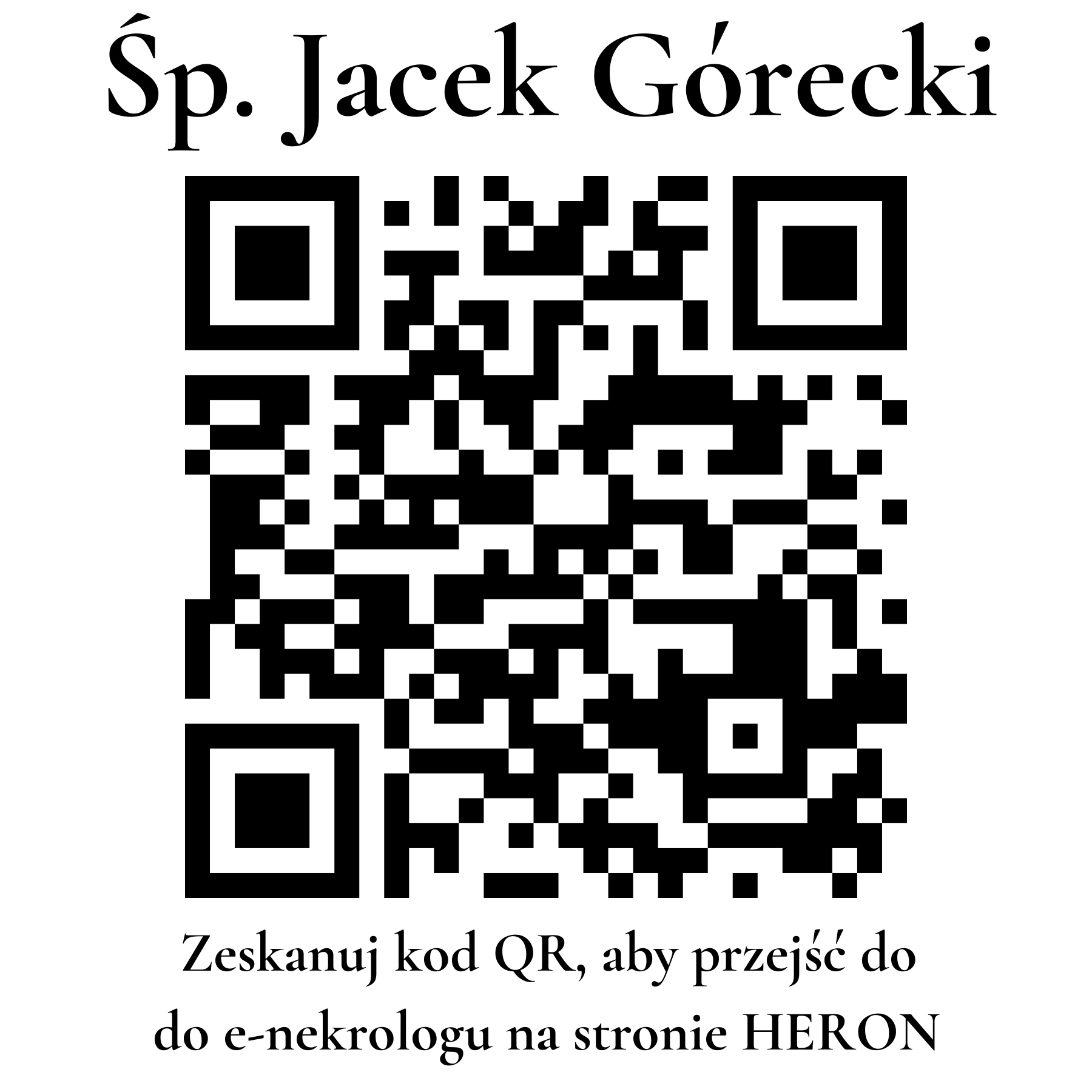 Kod QR do nekrologu Jacek Górecki