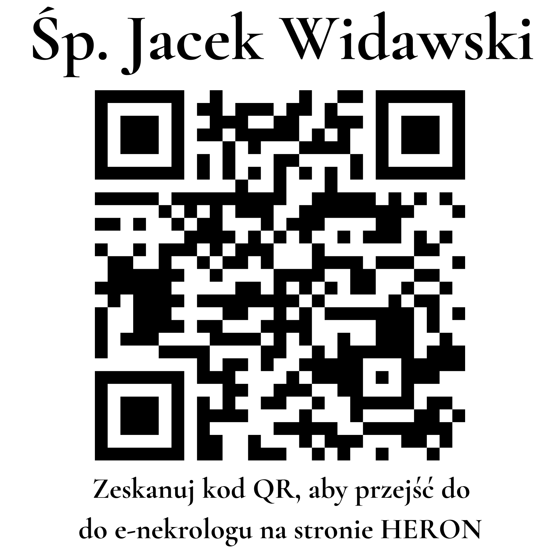 Kod QR do nekrologu Jacek Widawski Kod QR do nekrologu Jacek Widawski