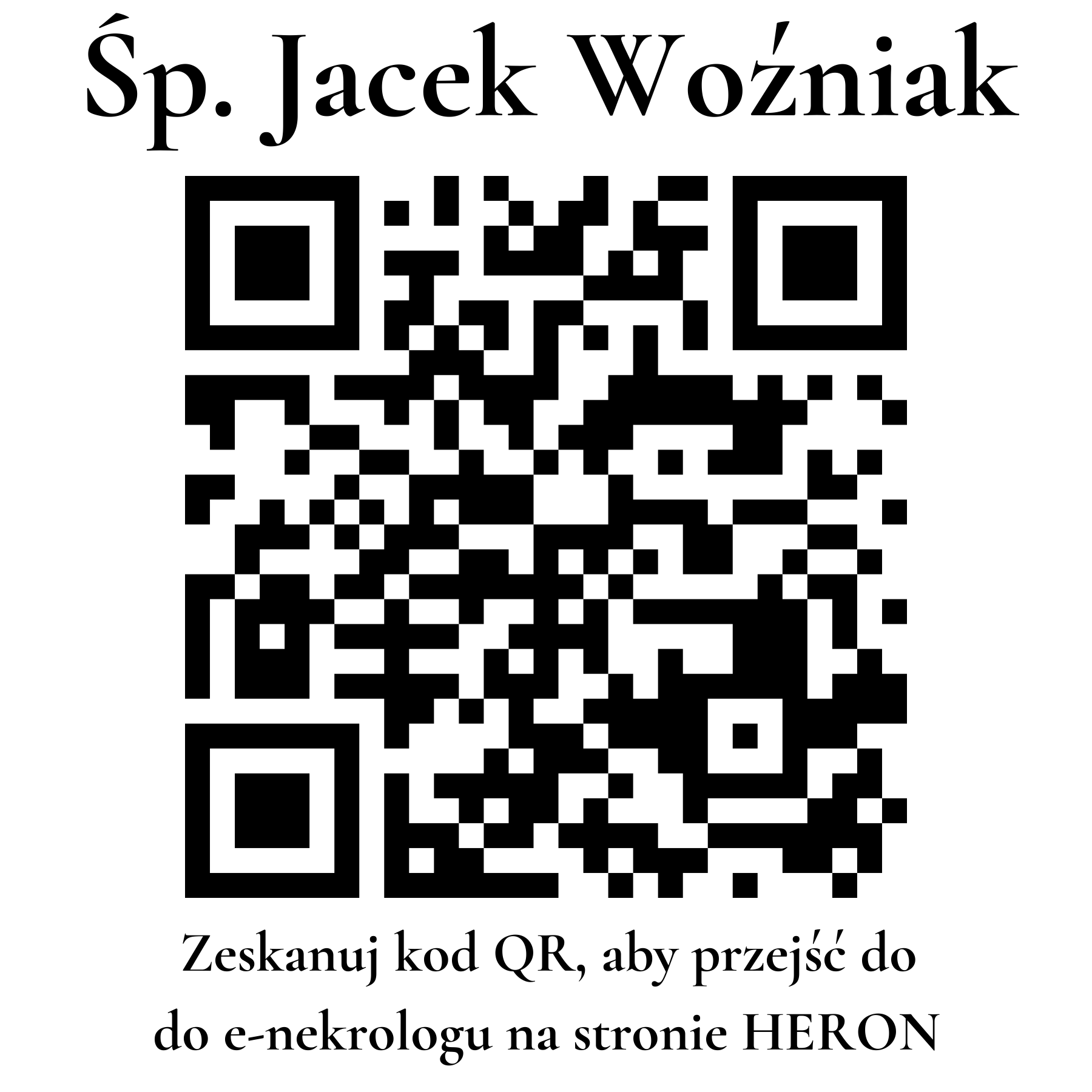 Kod QR do nekrologu Jacek Woźniak Kod QR do nekrologu Jacek Woźniak