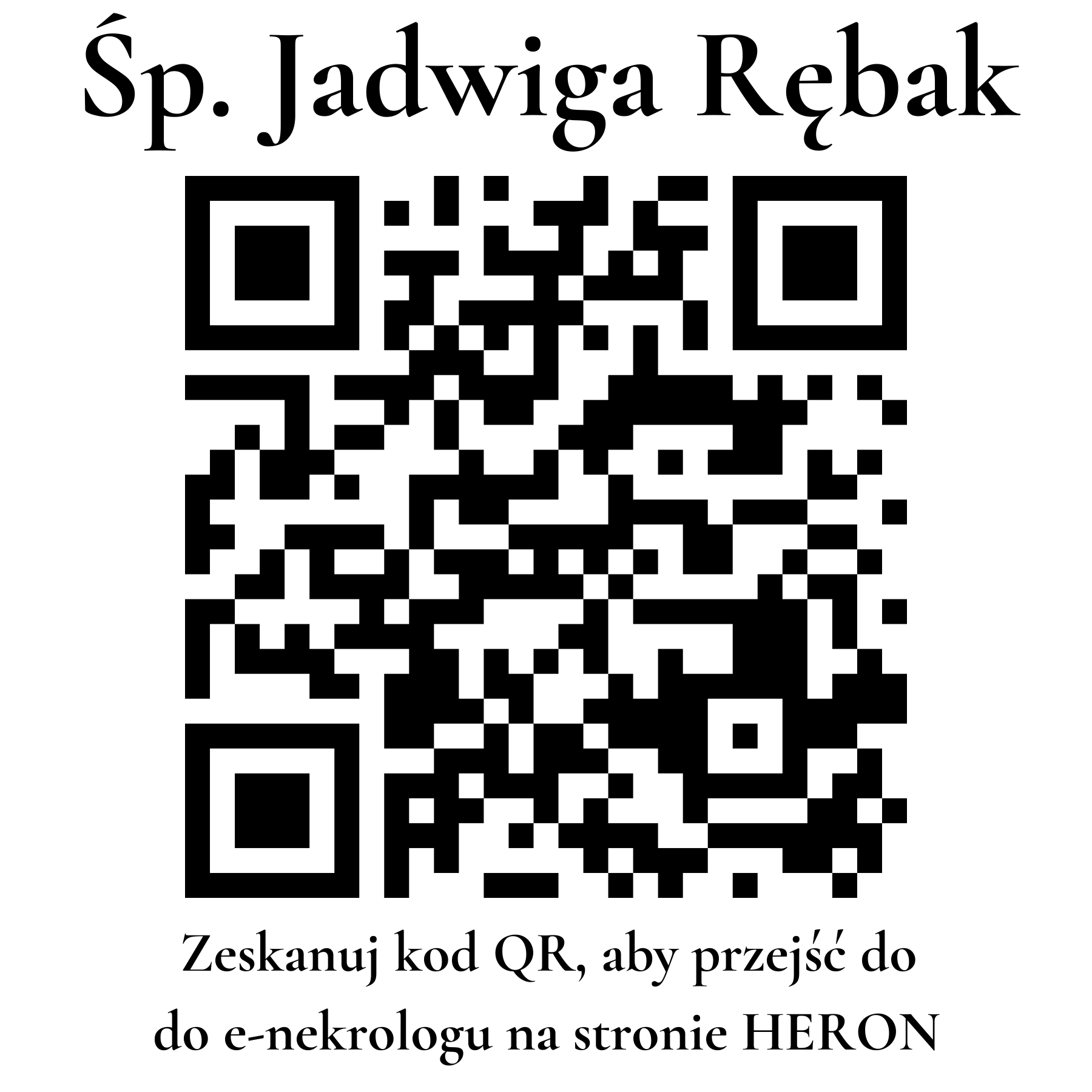 Kod QR do nekrologu Jadwiga Rębak