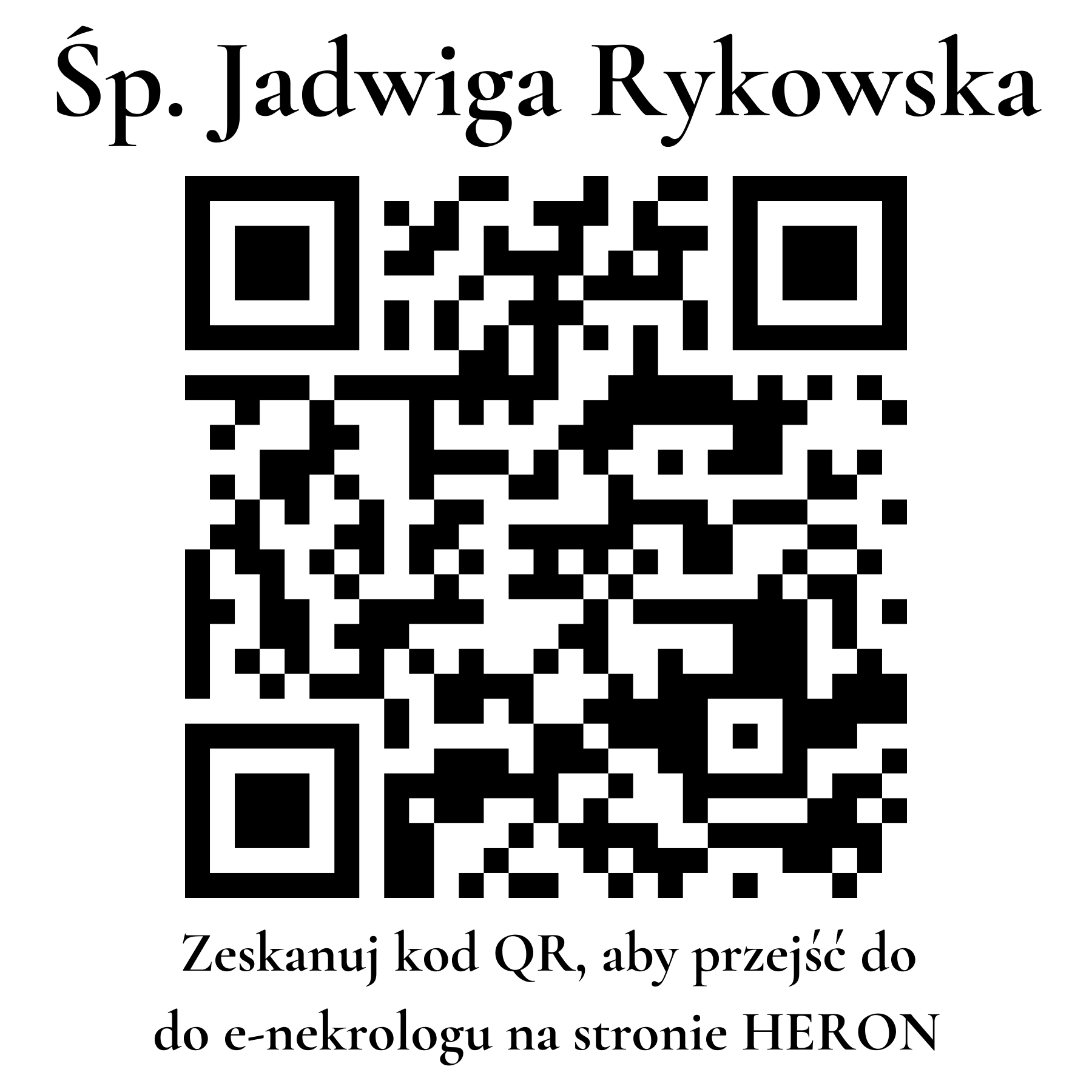 Kod QR do nekrologu Jadwiga Rykowska