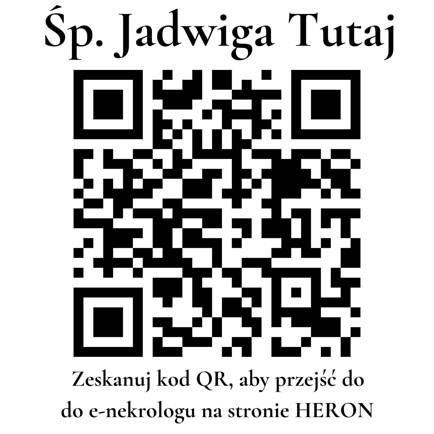 Kod QR do nekrologu Jadwiga Tutaj