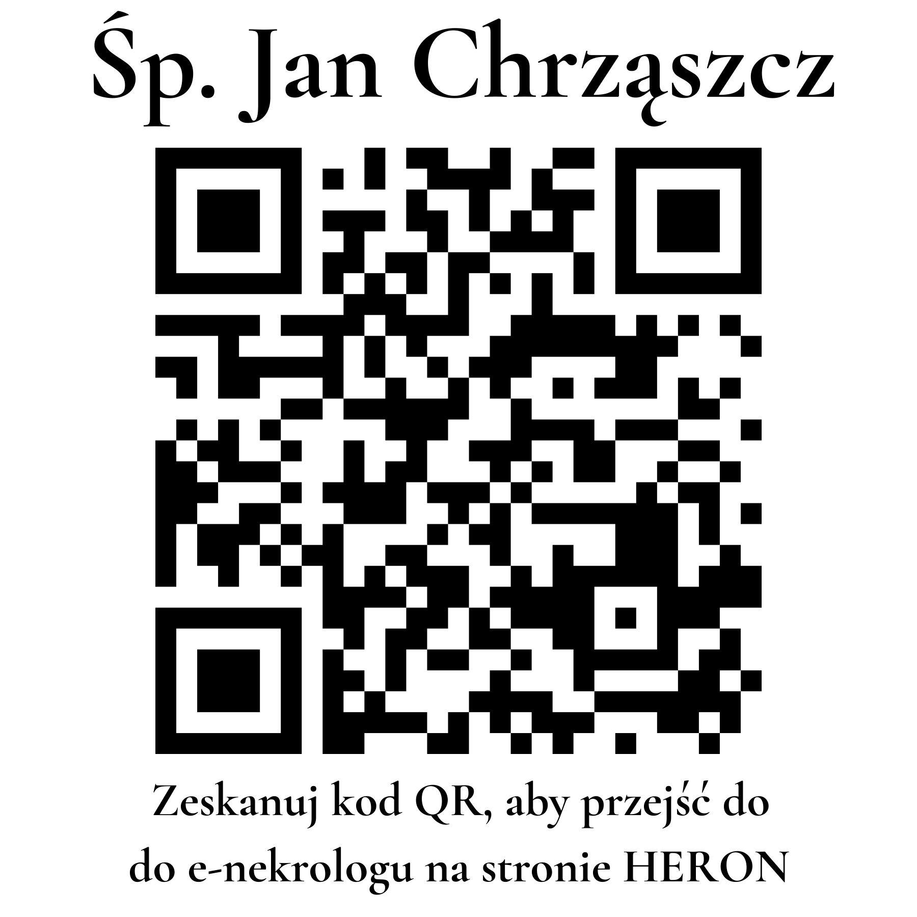 Kod QR do nekrologu Jan Chrząszcz