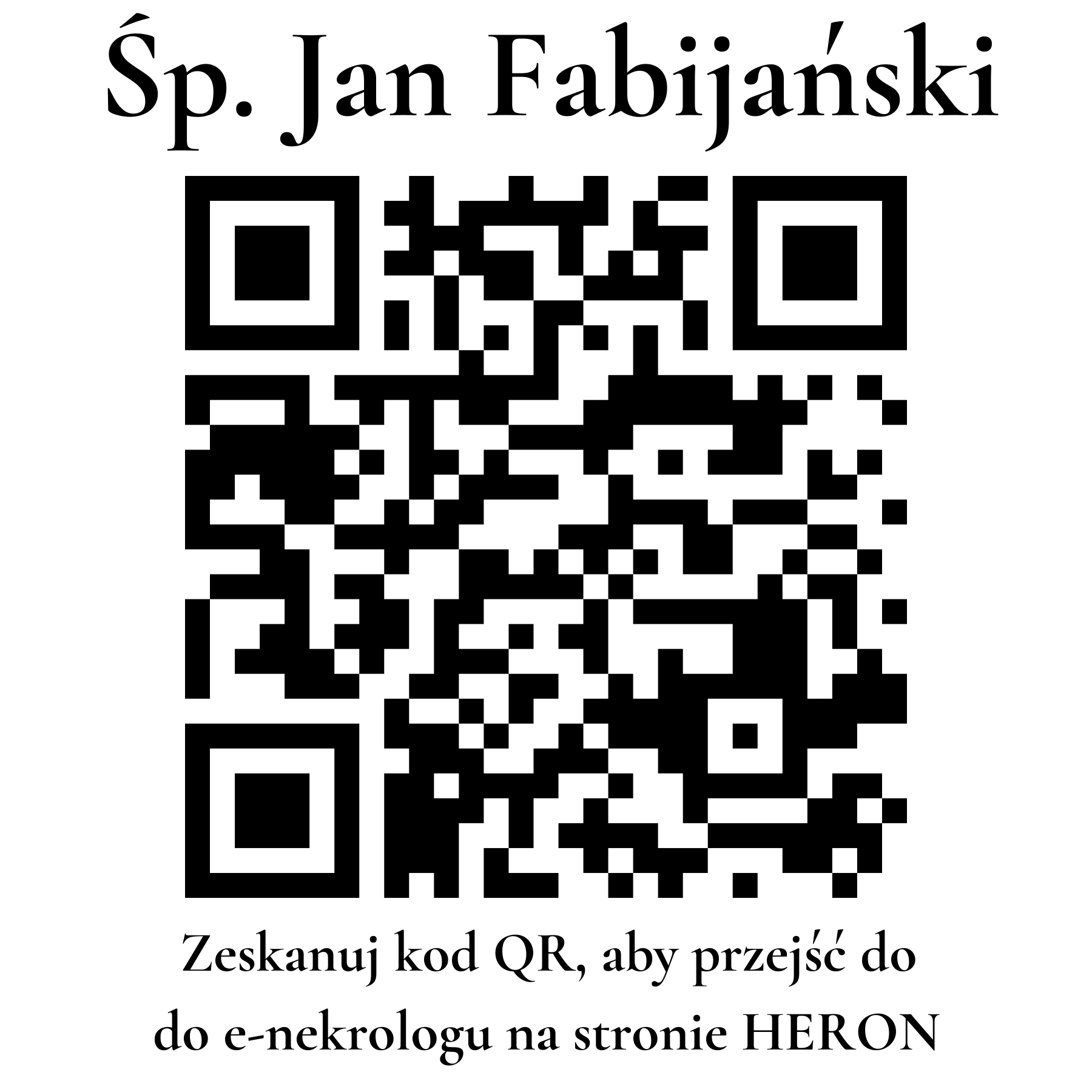 Kod QR do nekrologu Jan Fabijański