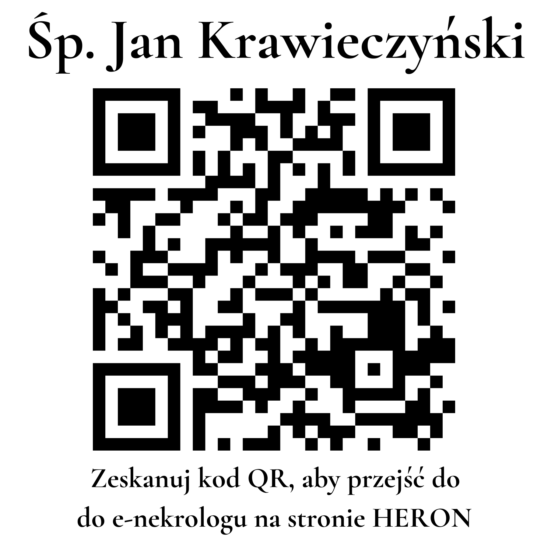 Kod QR do nekrologu Jan Krawieczyński Kod QR do nekrologu Jan Krawieczyński