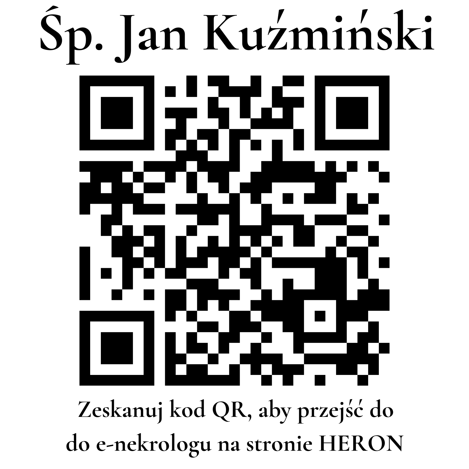 Kod QR do nekrologu Jan Kuźmiński