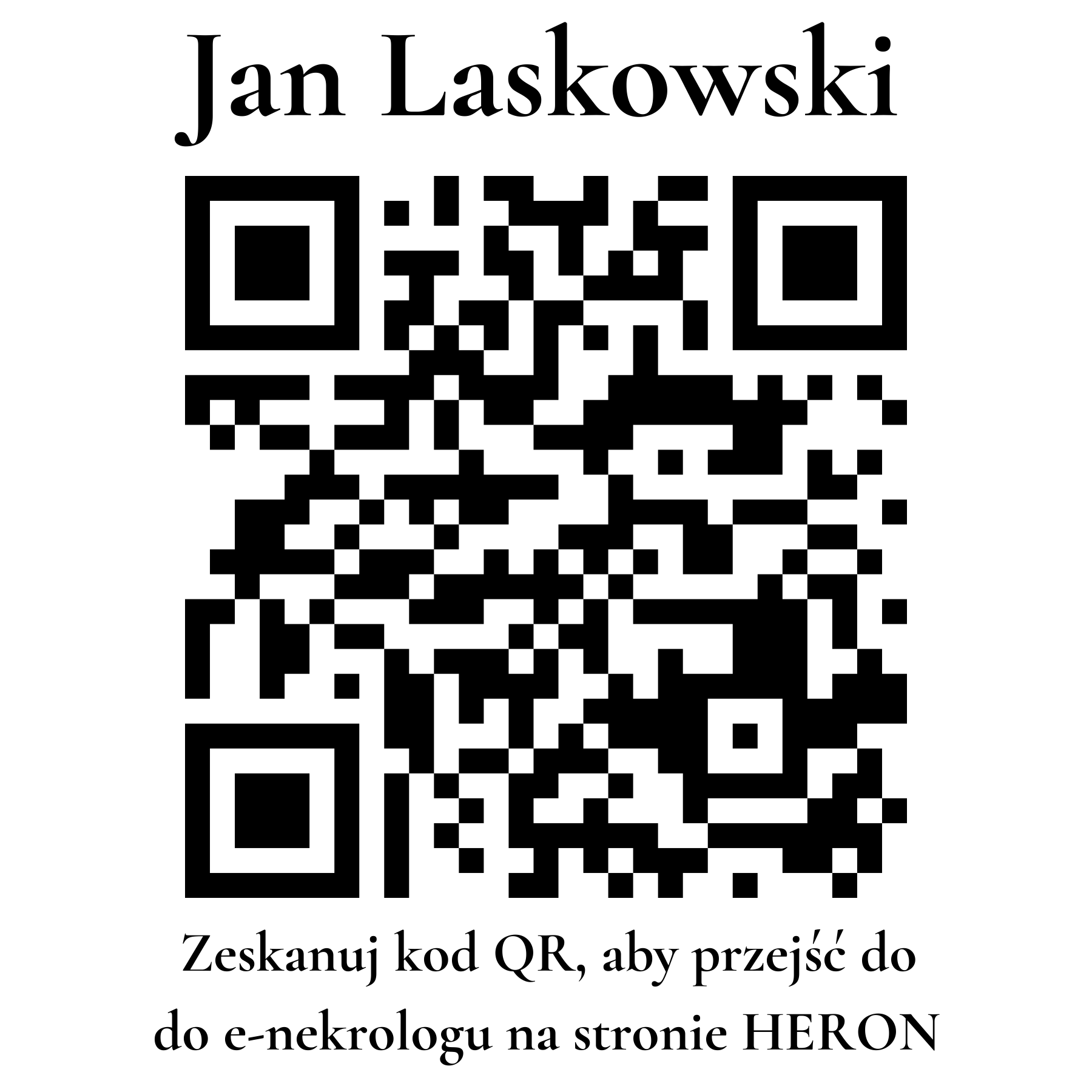 Kod QR do nekrologu Jan Laskowski
