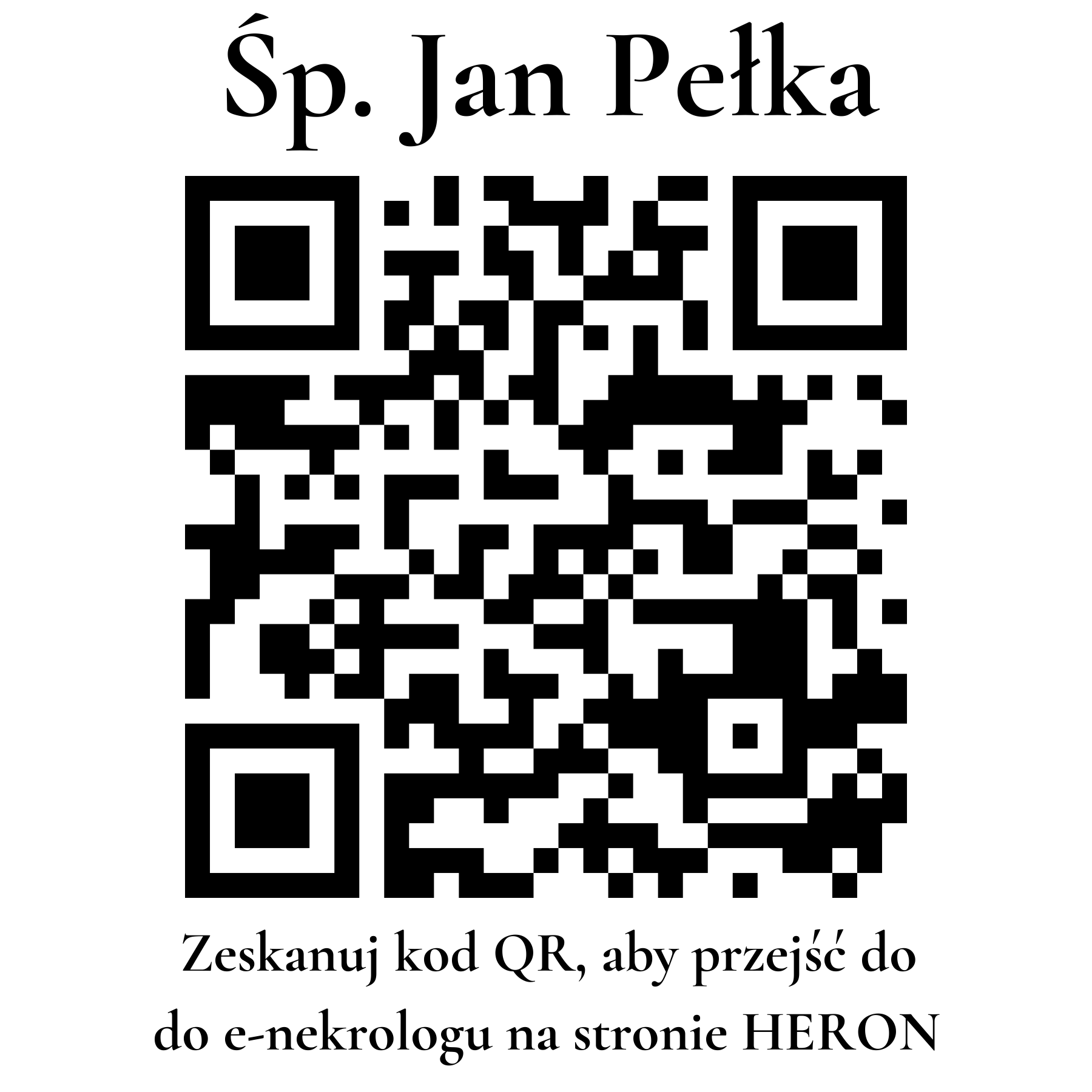 Kod QR do nekrologu Jan Pełka Kod QR do nekrologu Jan Pełka