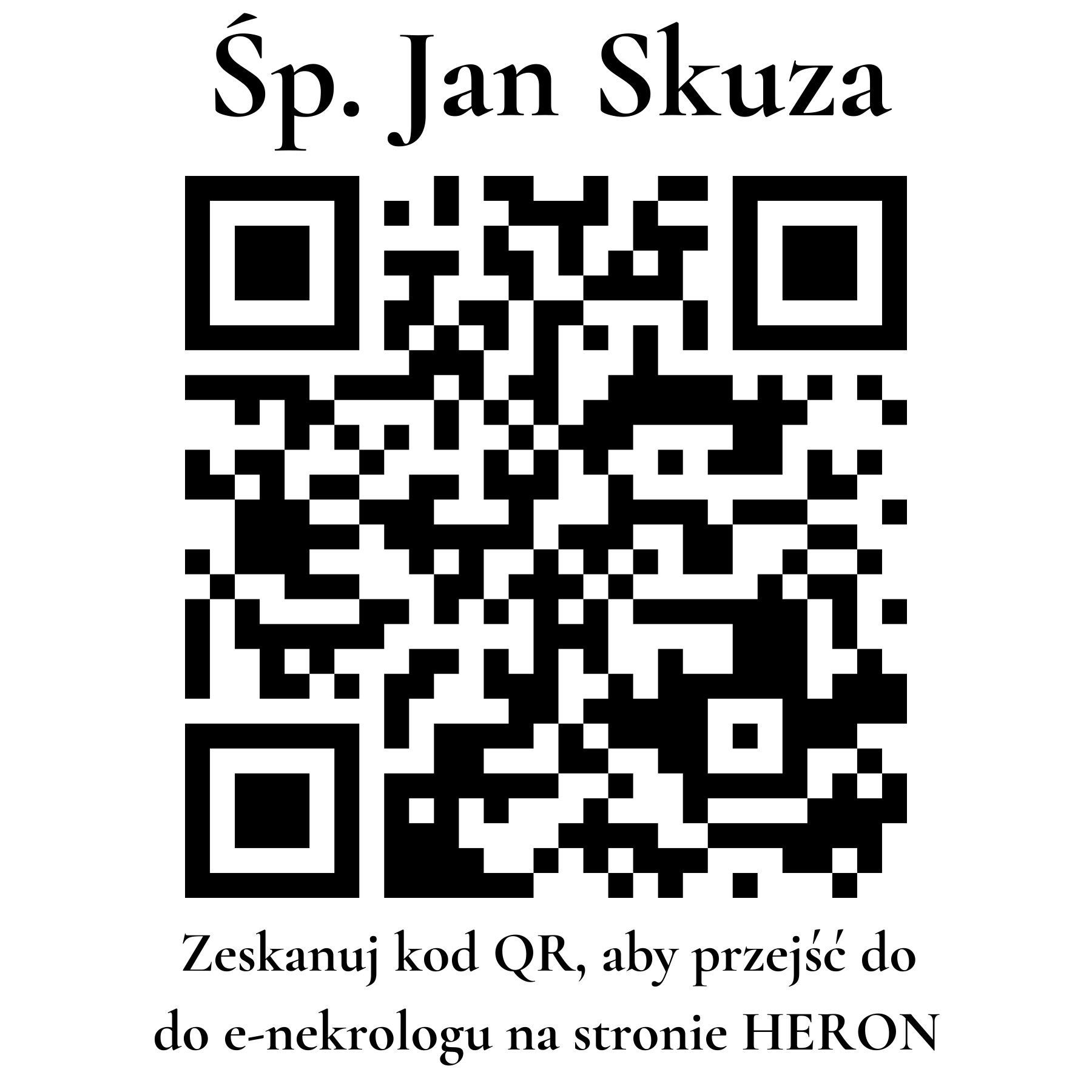 Kod QR do nekrologu Jan Skuza