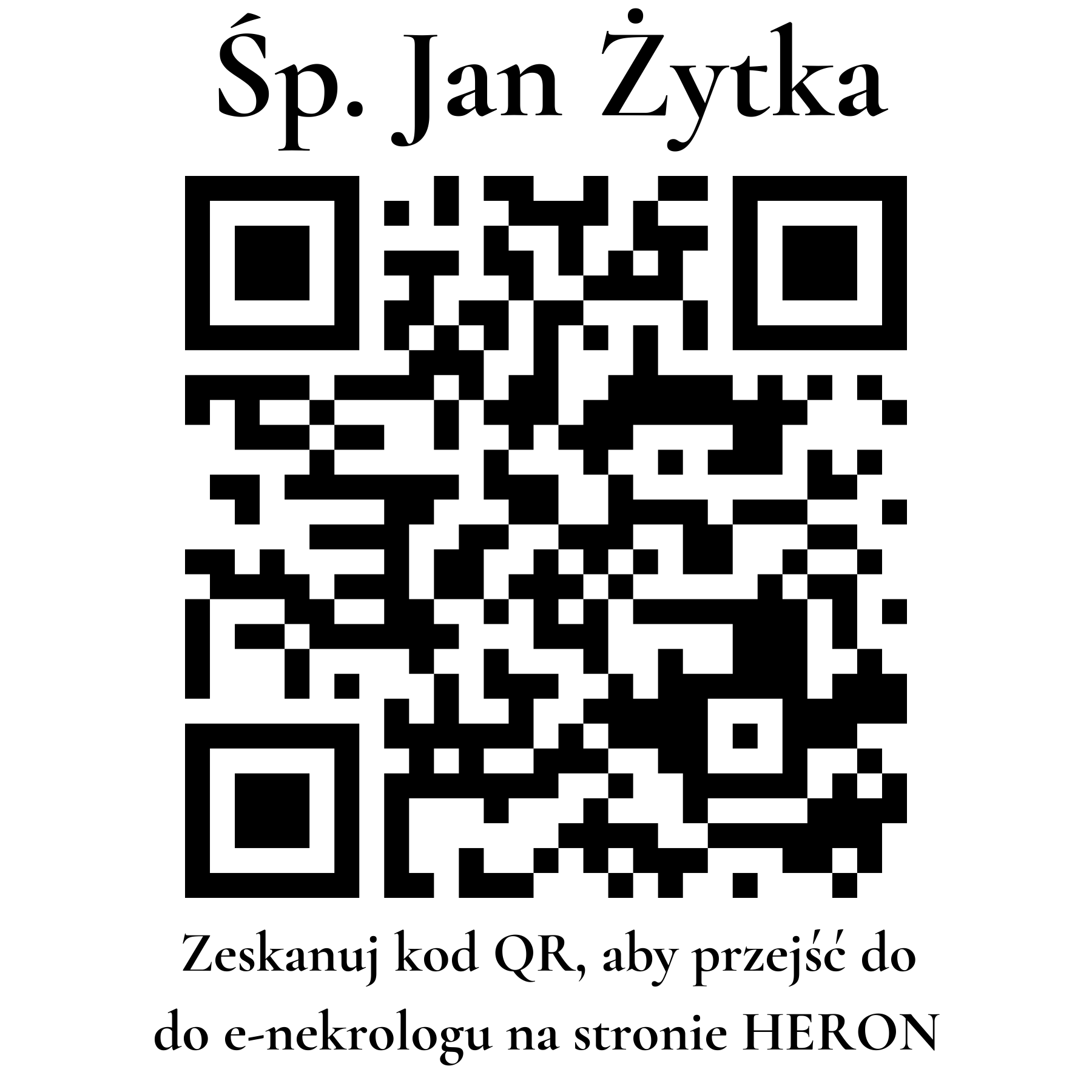 Kod QR do nekrologu Jan Żytka Kod QR do nekrologu Jan Żytka