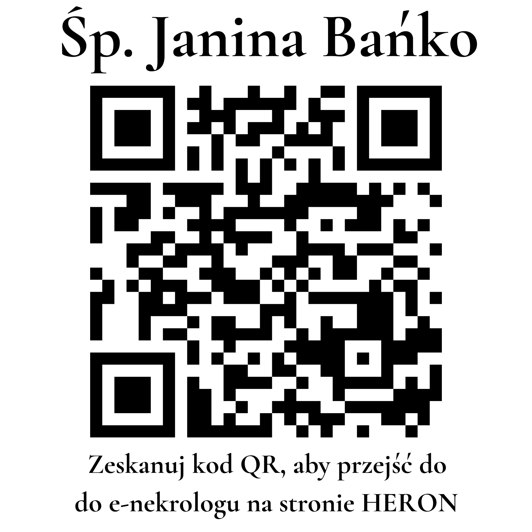 Kod QR do nekrologu Janina Bańko
