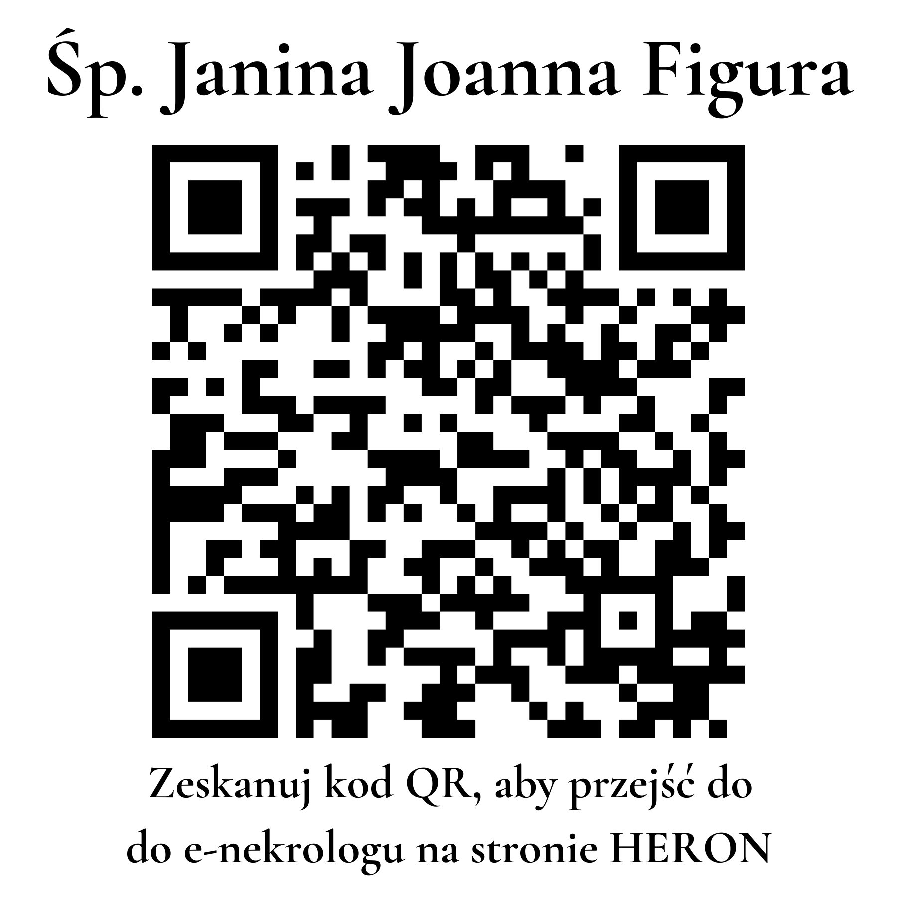 Kod QR do nekrologu Janina Joanna Figura Kod QR do nekrologu Janina Joanna Figura