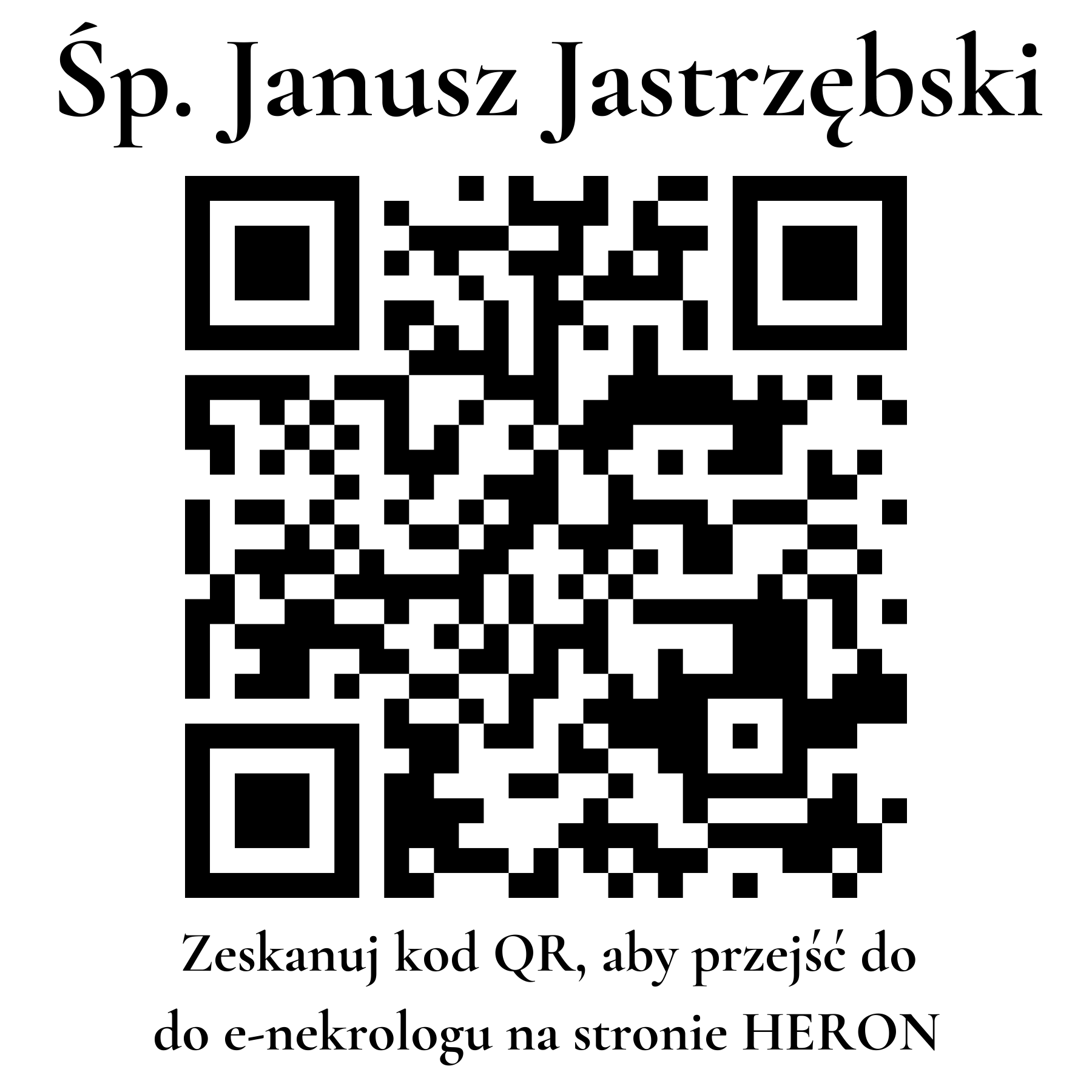 Kod QR do nekrologu Janusz Jastrzębski Kod QR do nekrologu Janusz Jastrzębski