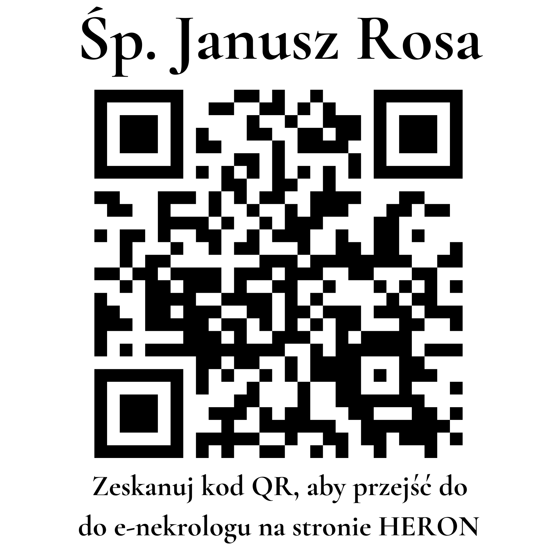 Kod QR do nekrologu Janusz Rosa Kod QR do nekrologu Janusz Rosa