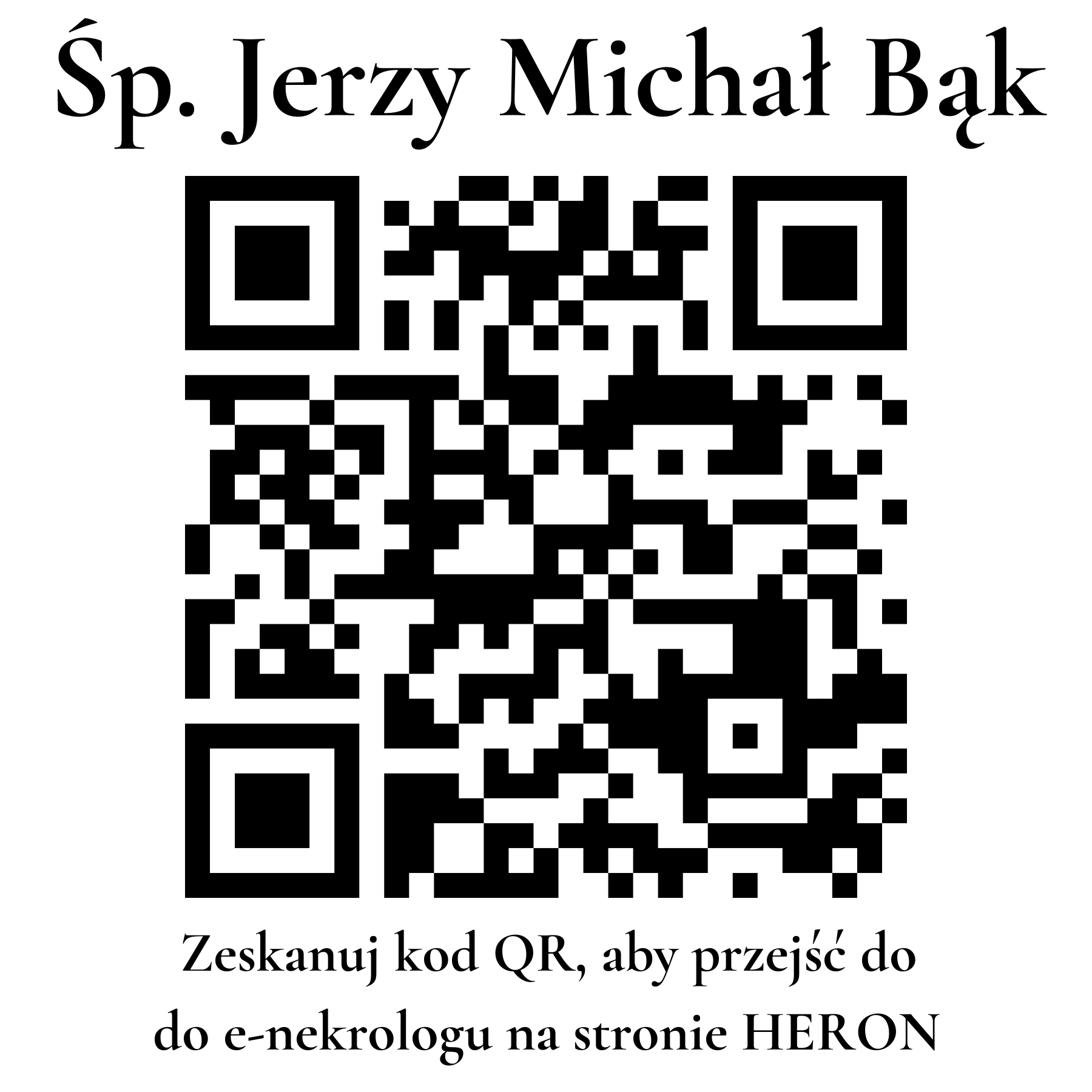 Kod QR do nekrologu Jerzy Michał Bąk