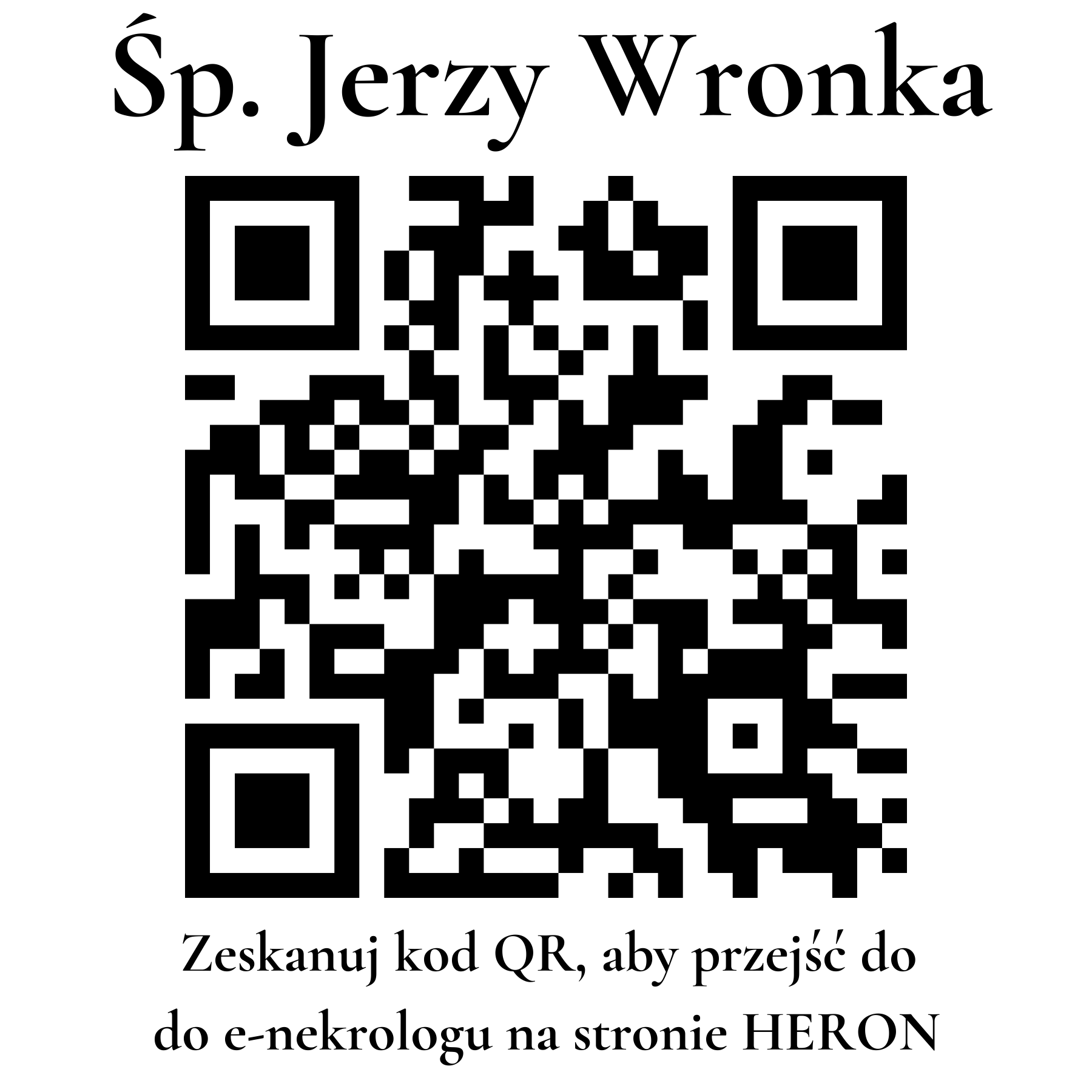 Kod QR do nekrologu Jerzy Wronka Kod QR do nekrologu Jerzy Wronka