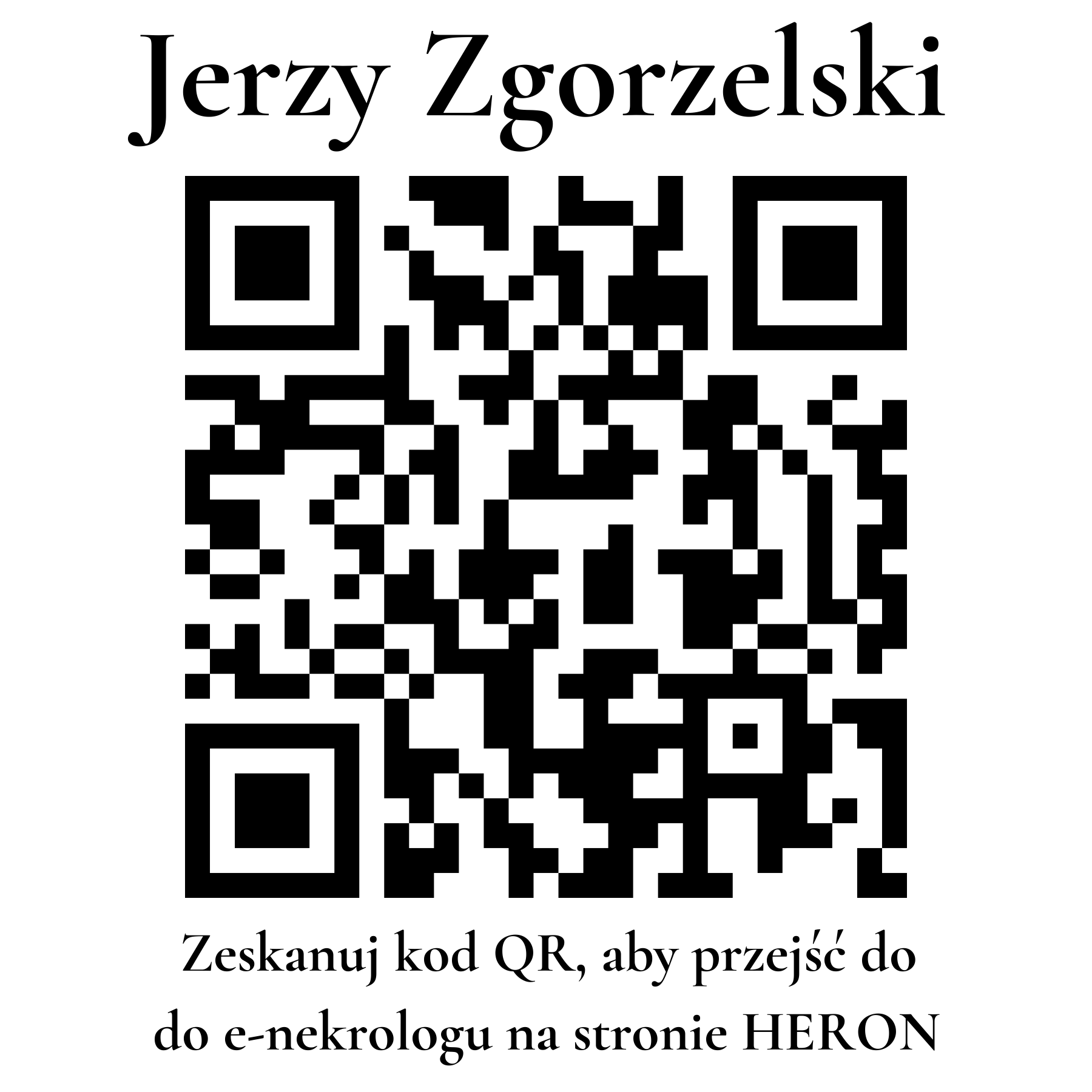 Kod QR do nekrologu Jerzy Zgorzelski Kod QR do nekrologu Jerzy Zgorzelski
