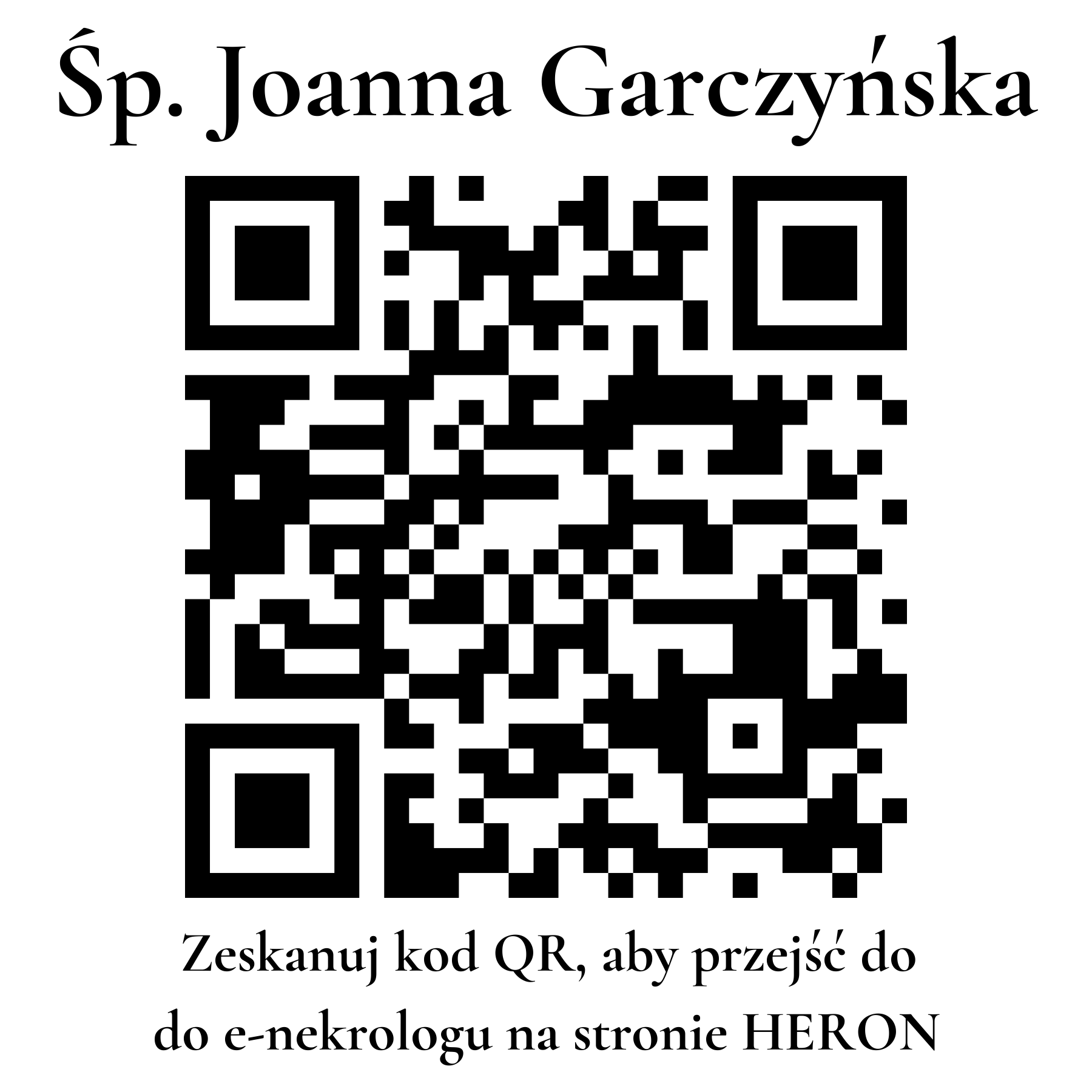 Kod QR do nekrologu Joanna Garczyńska