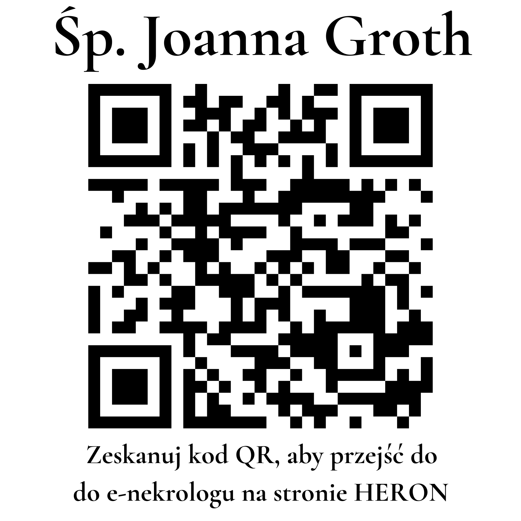 Kod QR do nekrologu Joanna Groth Kod QR do nekrologu Joanna Groth