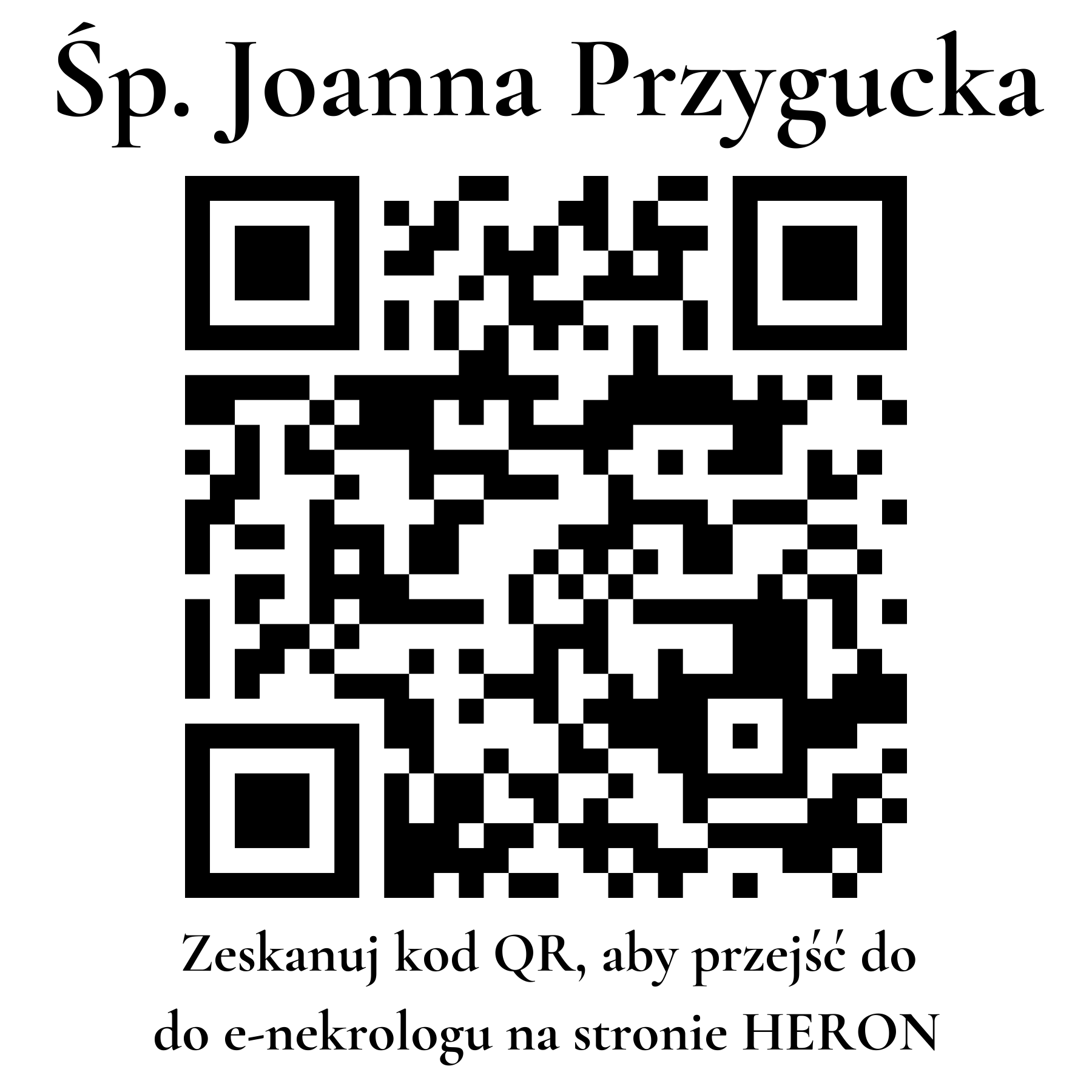 Kod QR do nekrologu Joanna Przygucka