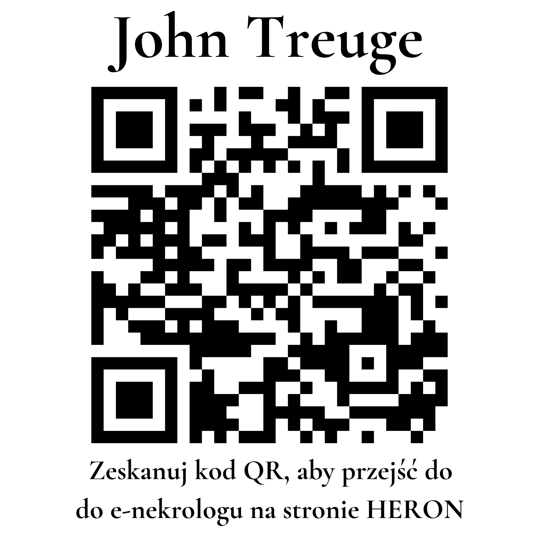 Kod QR do nekrologu John Treuge Kod QR do nekrologu John Treuge