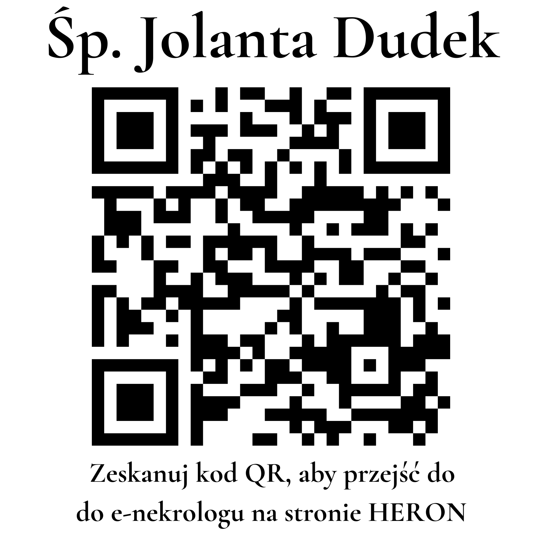 Kod QR do nekrologu Jolanta Dudek Kod QR do nekrologu Jolanta Dudek