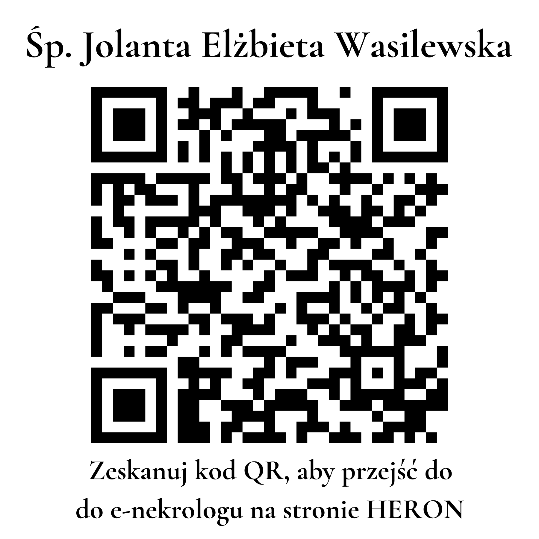 Kod QR do nekrologu Jolanta Elżbieta Wasilewska