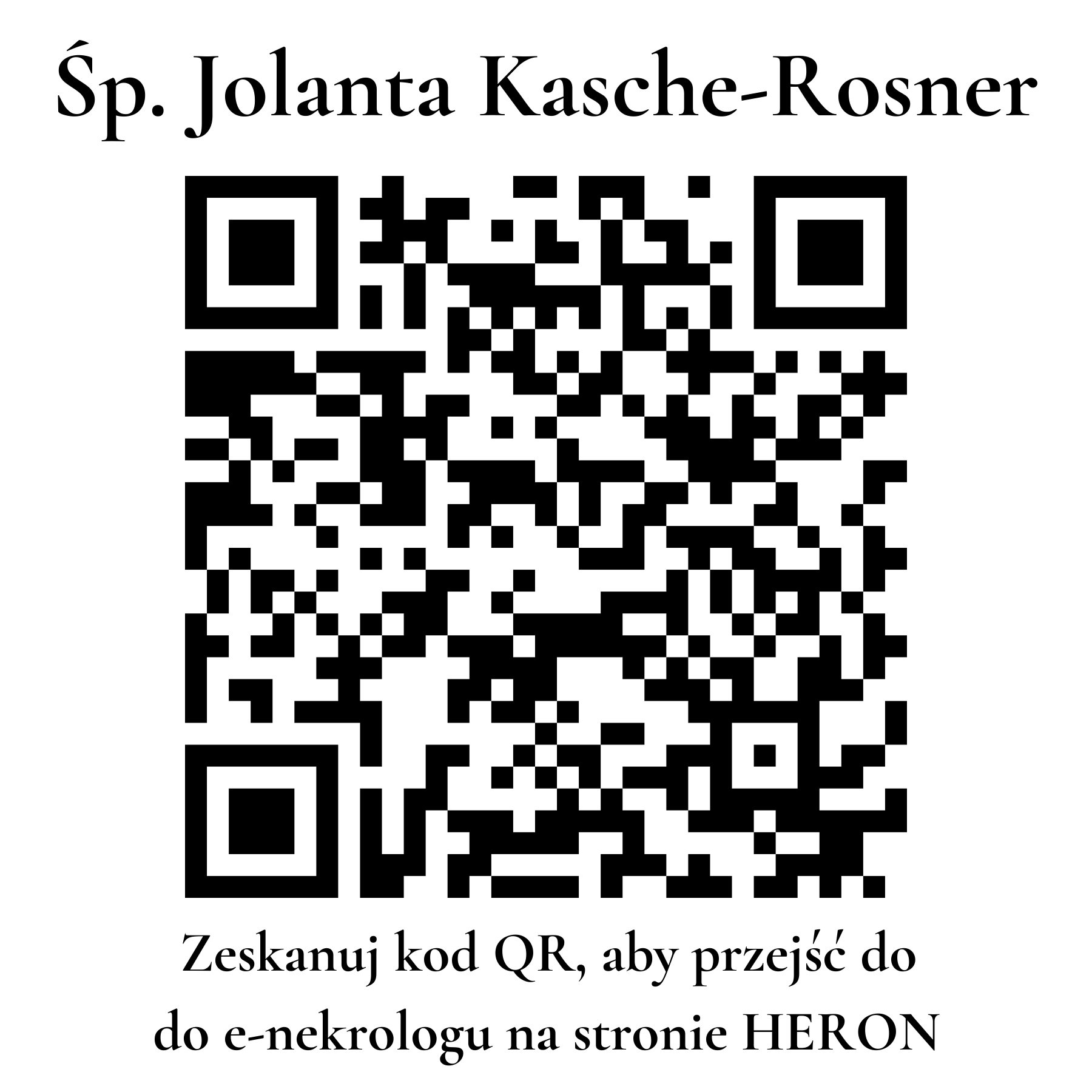 Kod QR do nekrologu Jolanta Kasche-Rosner Kod QR do nekrologu Jolanta Kasche-Rosner