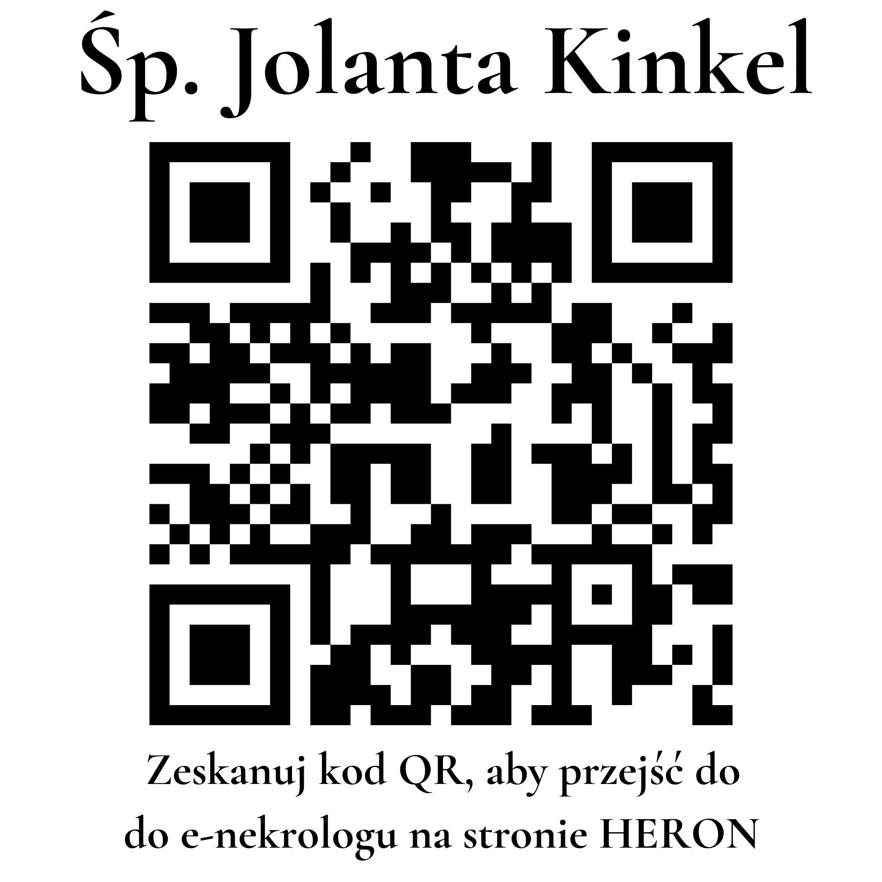 Kod QR do nekrologu Jolanta Kinkel Kod QR do nekrologu Jolanta Kinkel