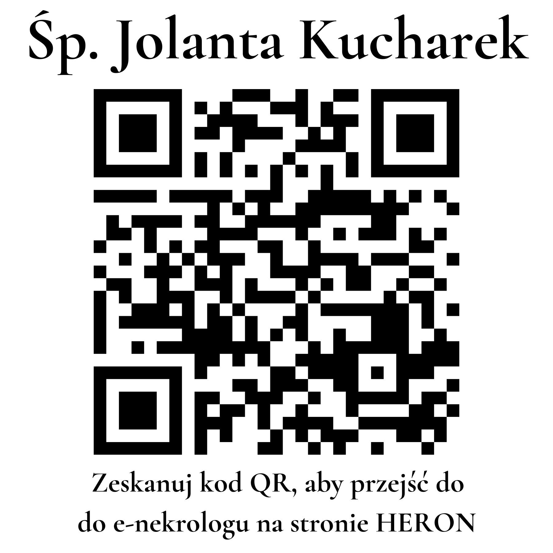 Kod QR do nekrologu Jolanta Kucharek Kod QR do nekrologu Jolanta Kucharek