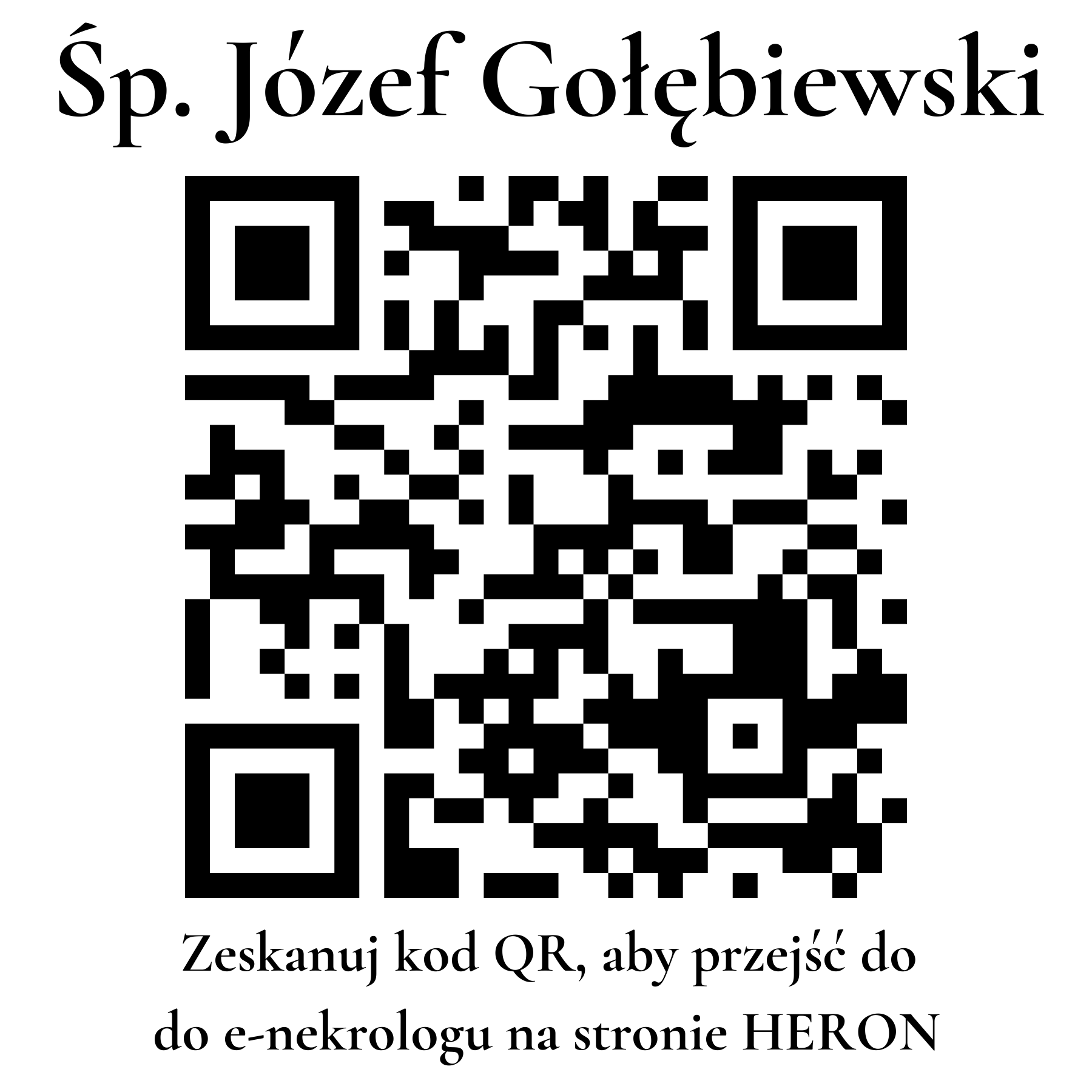 Kod QR do nekrologu Józef Gołębiewski Kod QR do nekrologu Józef Gołębiewski