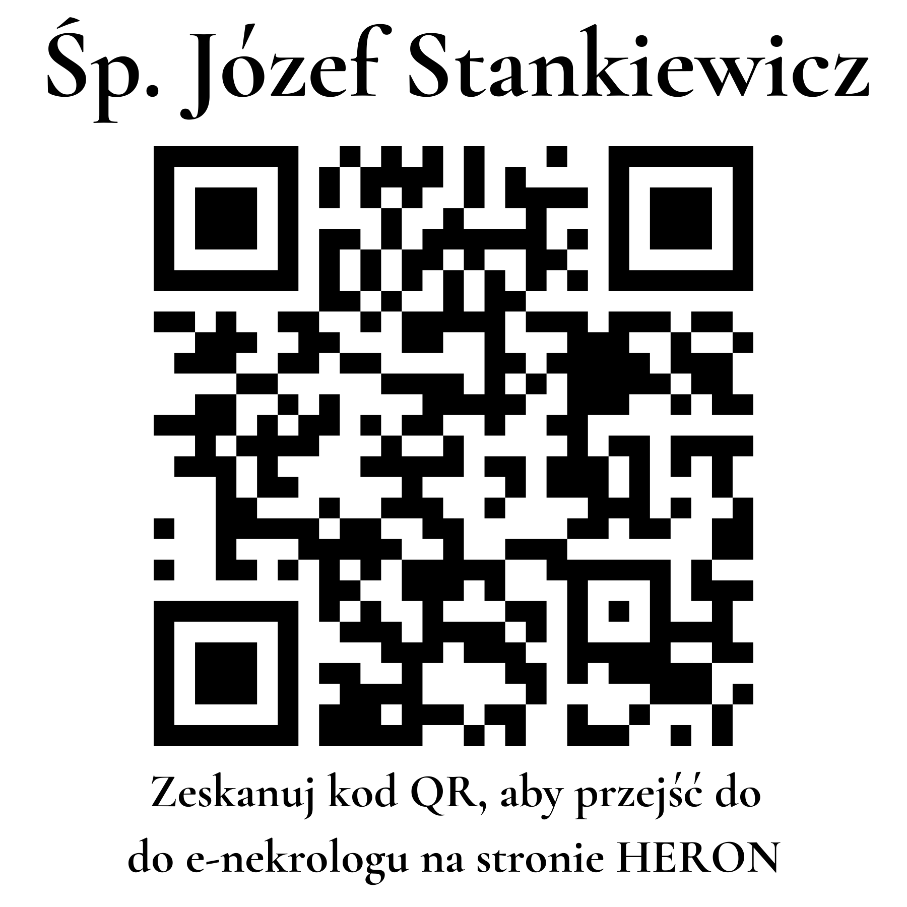 Kod QR do nekrologu Józef Stankiewicz Kod QR do nekrologu Józef Stankiewicz