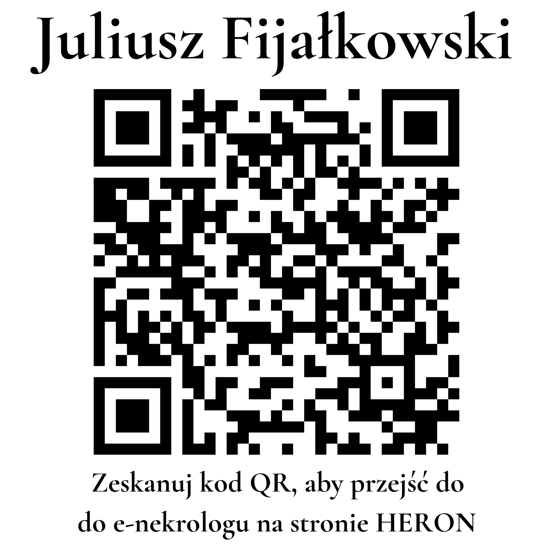Kod QR do nekrologu Juliusz Fijałkowski Kod QR do nekrologu Juliusz Fijałkowski