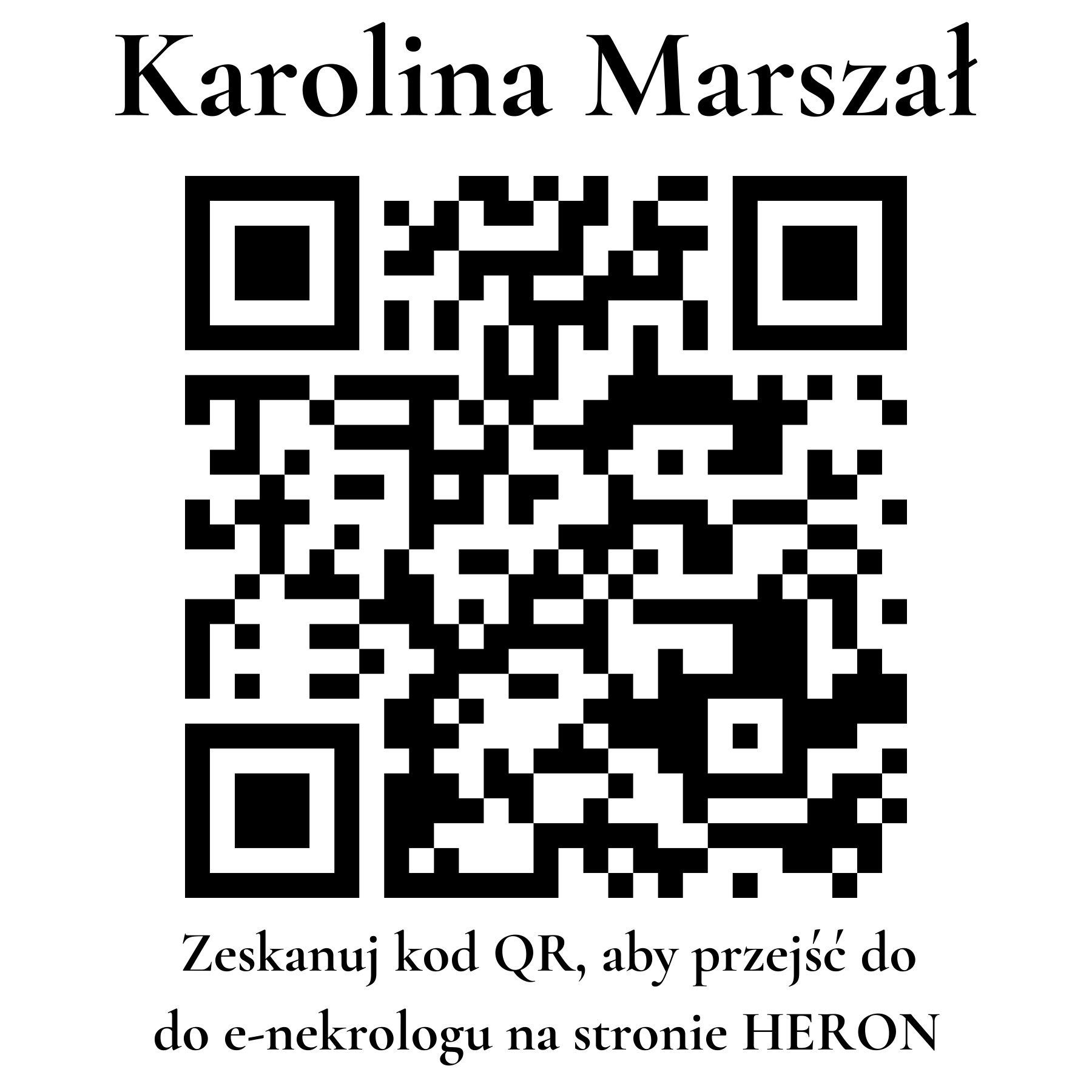 Kod QR do nekrologu Karolina Marszał