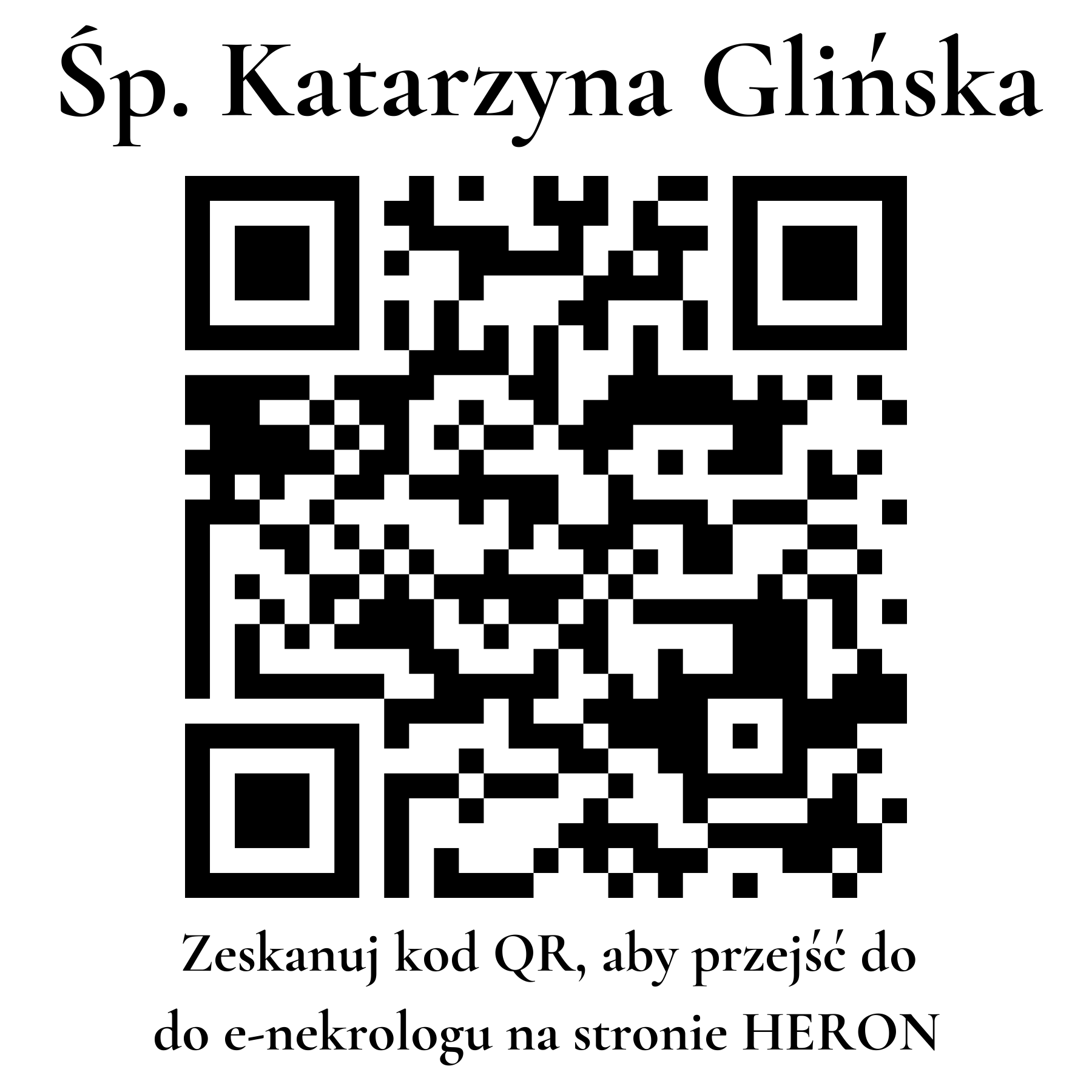 Kod QR do nekrologu Katarzyna Glińska Kod QR do nekrologu Katarzyna Glińska