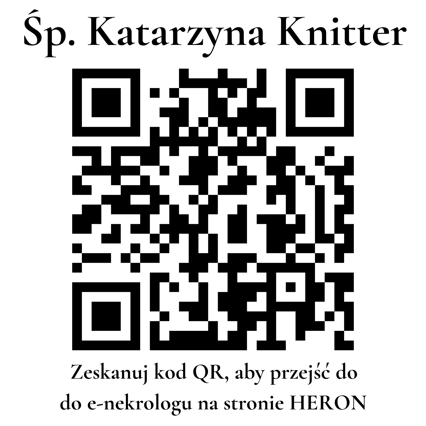 Kod QR do nekrologu Katarzyna Knitter Kod QR do nekrologu Katarzyna Knitter