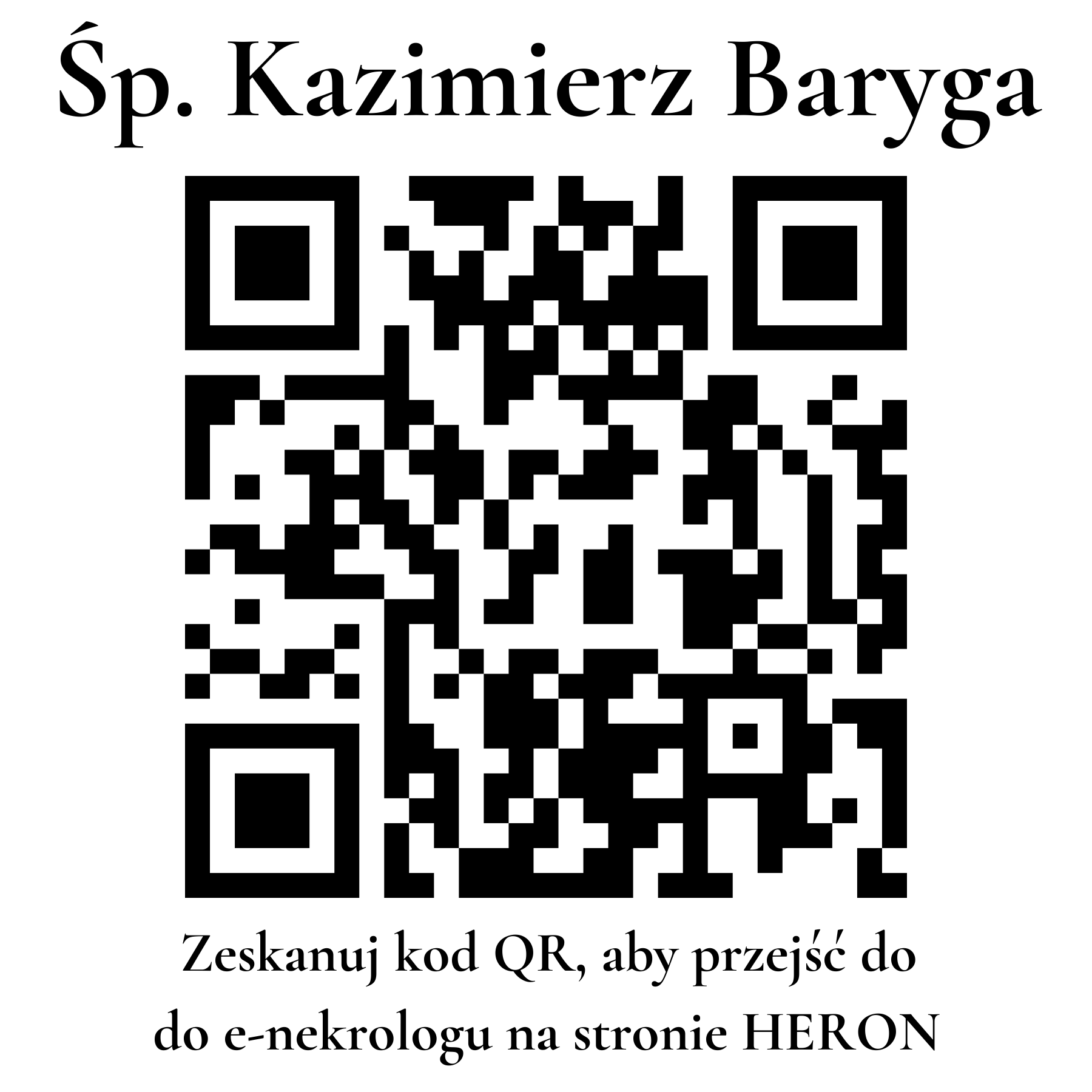 Kod QR do nekrologu Kazimierz Baryga Kod QR do nekrologu Kazimierz Baryga