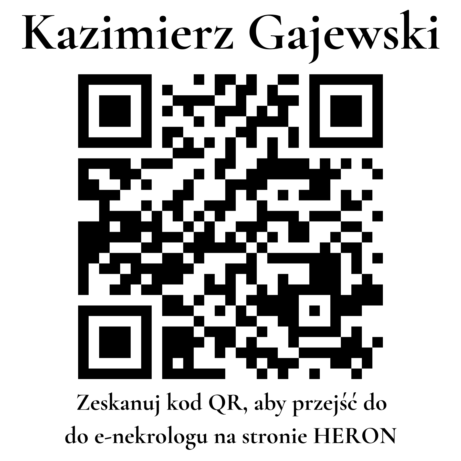 Kod QR do nekrologu Kazimierz Gajewski Kod QR do nekrologu Kazimierz Gajewski