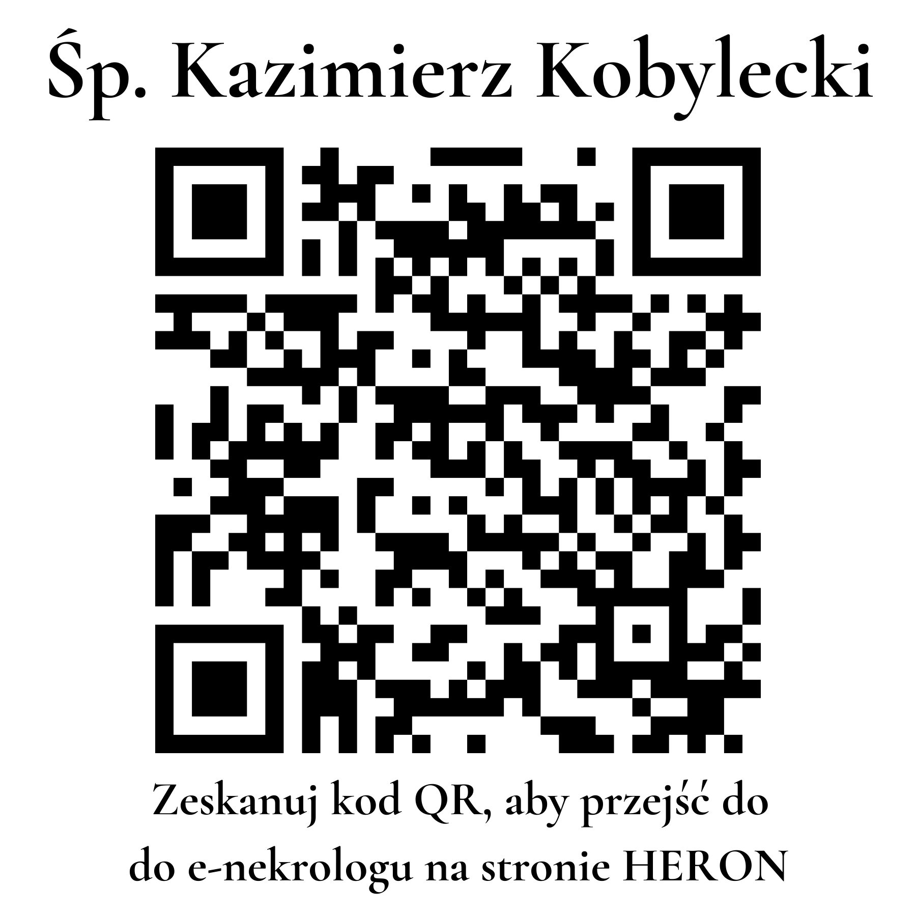 Kod QR do nekrologu Kazimierz Kobylecki Kod QR do nekrologu Kazimierz Kobylecki