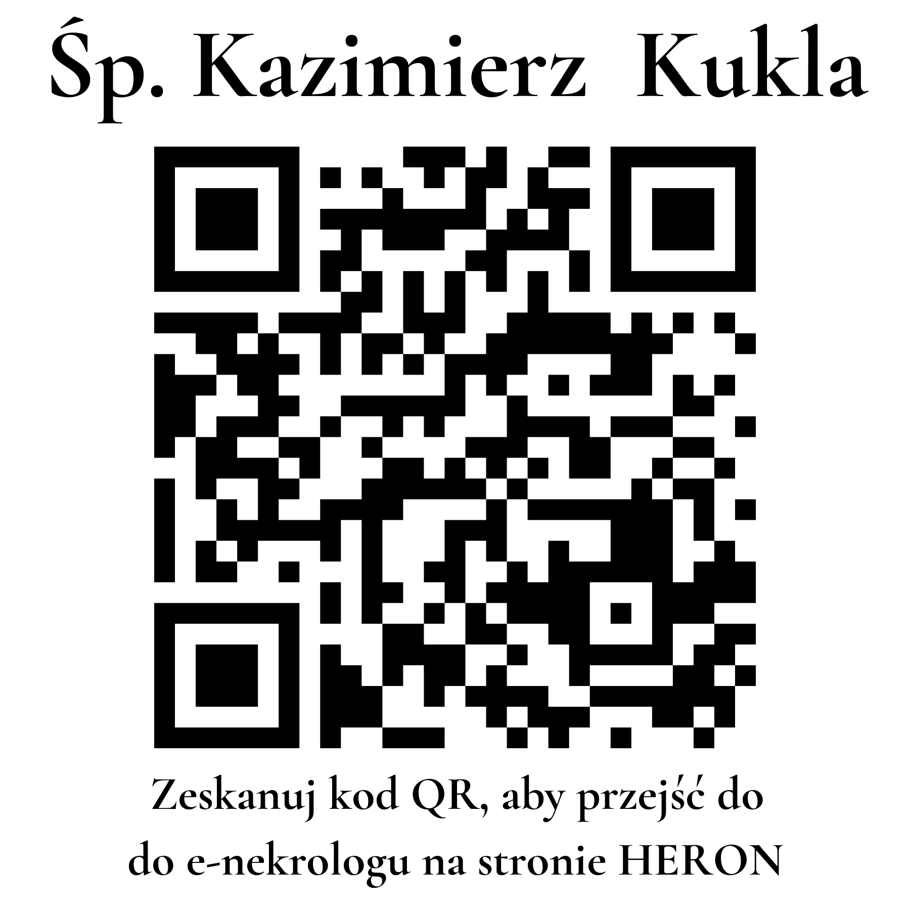 Kod QR do nekrologu Kazimierz Kukla Kod QR do nekrologu Kazimierz Kukla