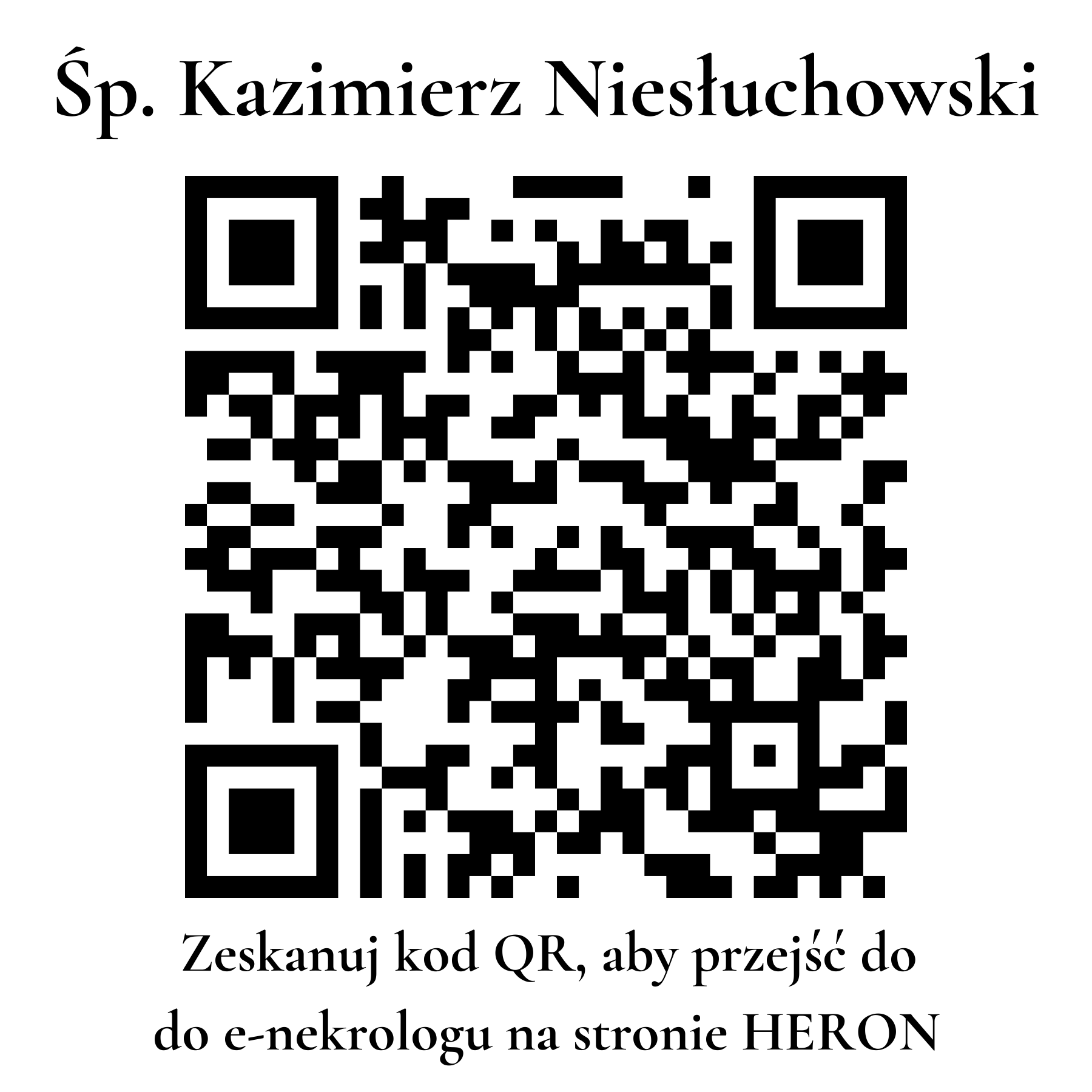 Kod QR do nekrologu Kazimierz Niesłuchowski Kod QR do nekrologu Kazimierz Niesłuchowski