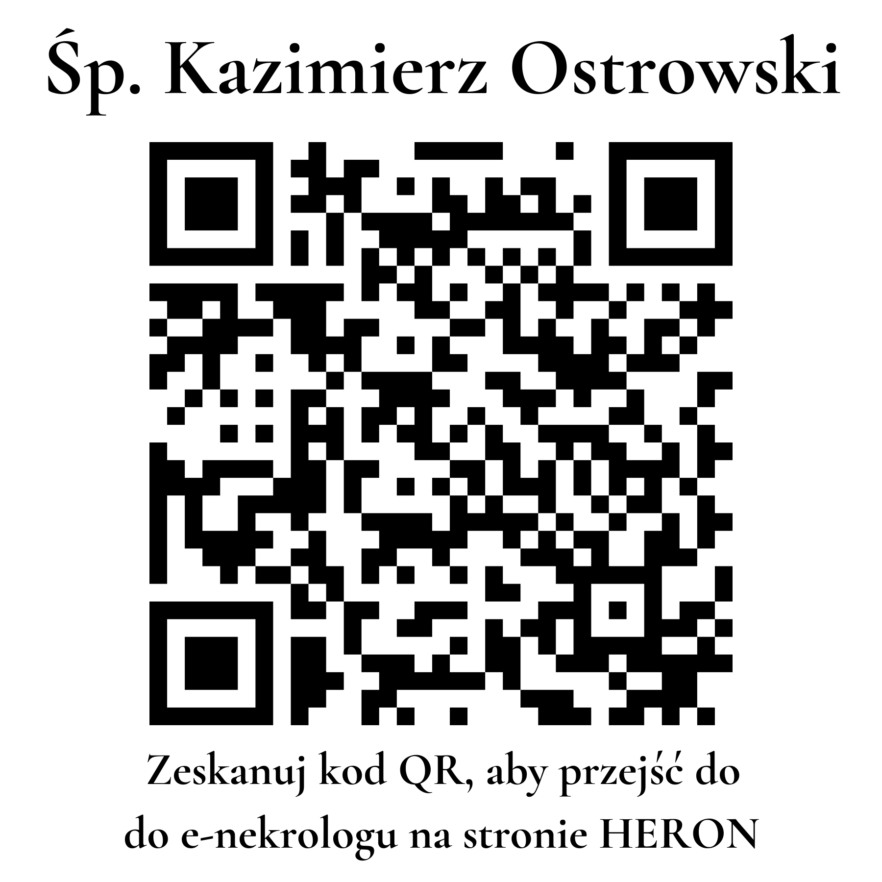 Kod QR do nekrologu Kazimierz Ostrowski Kod QR do nekrologu Kazimierz Ostrowski