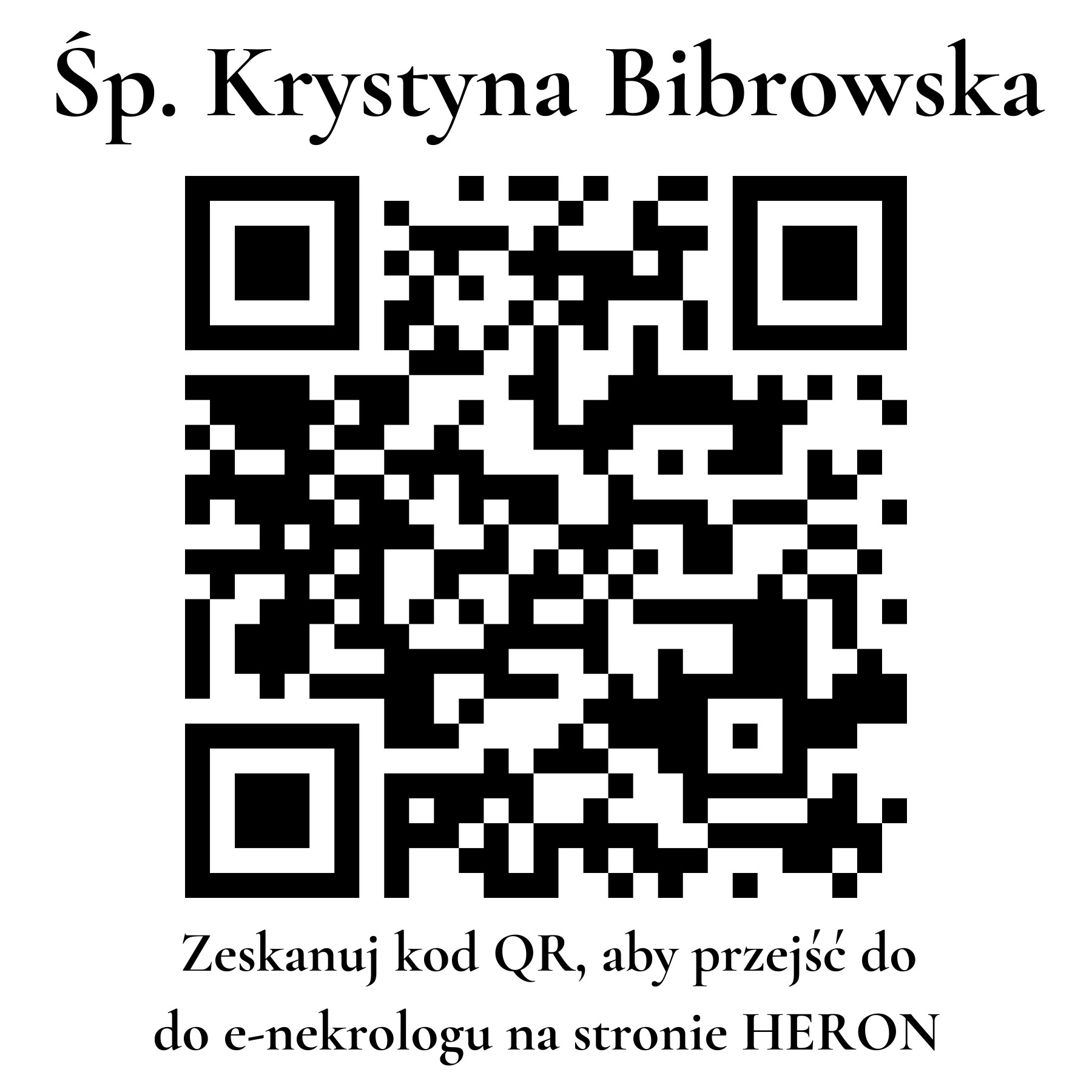 Kod QR do nekrologu Krystyna Bibrowska Kod QR do nekrologu Krystyna Bibrowska