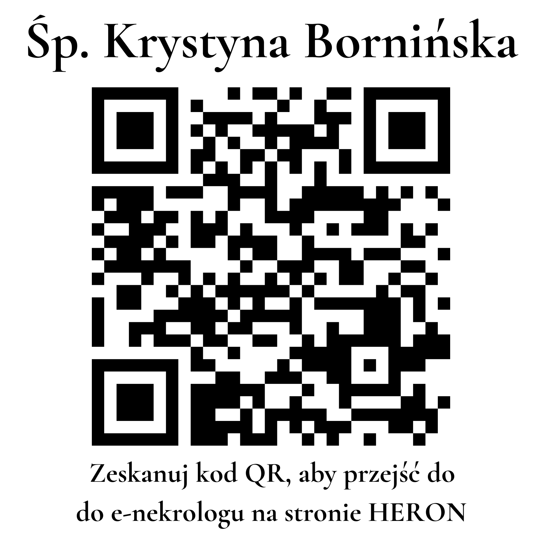 Kod QR do nekrologu Krystyna Bornińska
